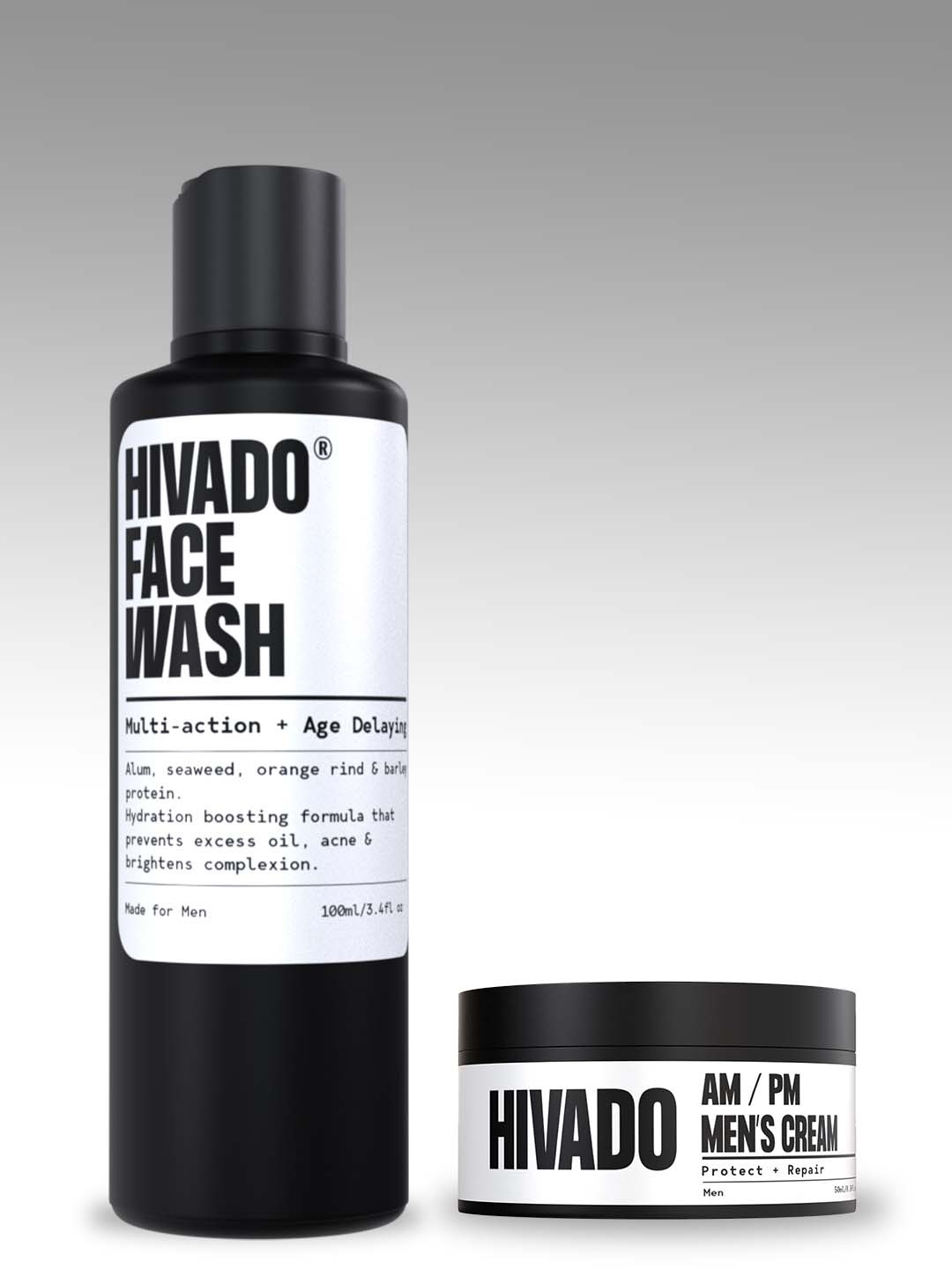 

HIVADO Set of 2 Face Wash + Face Cream-Face Duo-100ml +50gm, Black