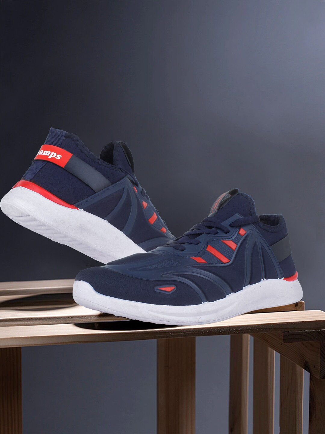 

Champs Men Navy Blue Mesh Running Non-Marking Shoes