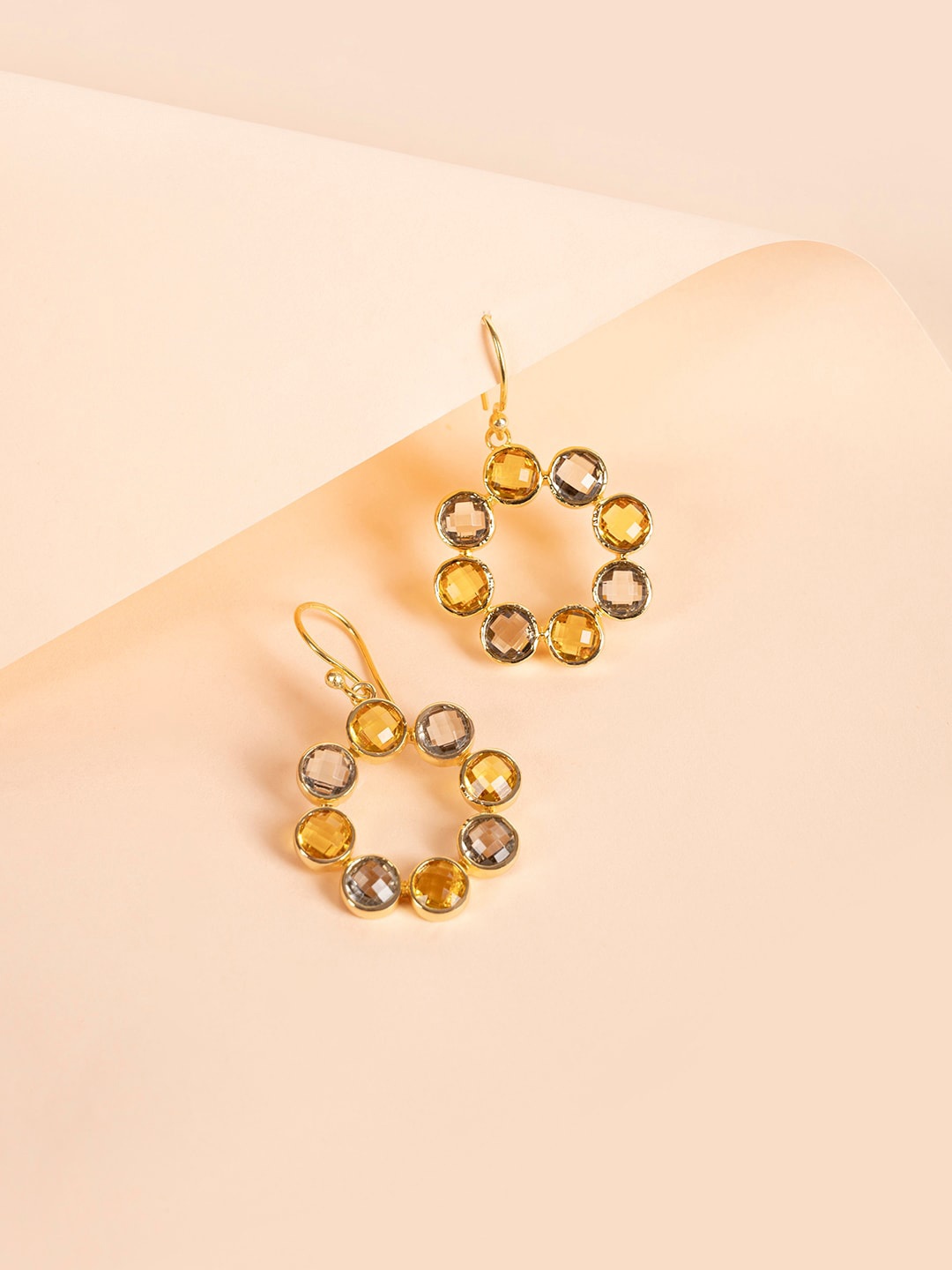 

Mikoto by FableStreet Gold-Plated Circular Drop Earrings