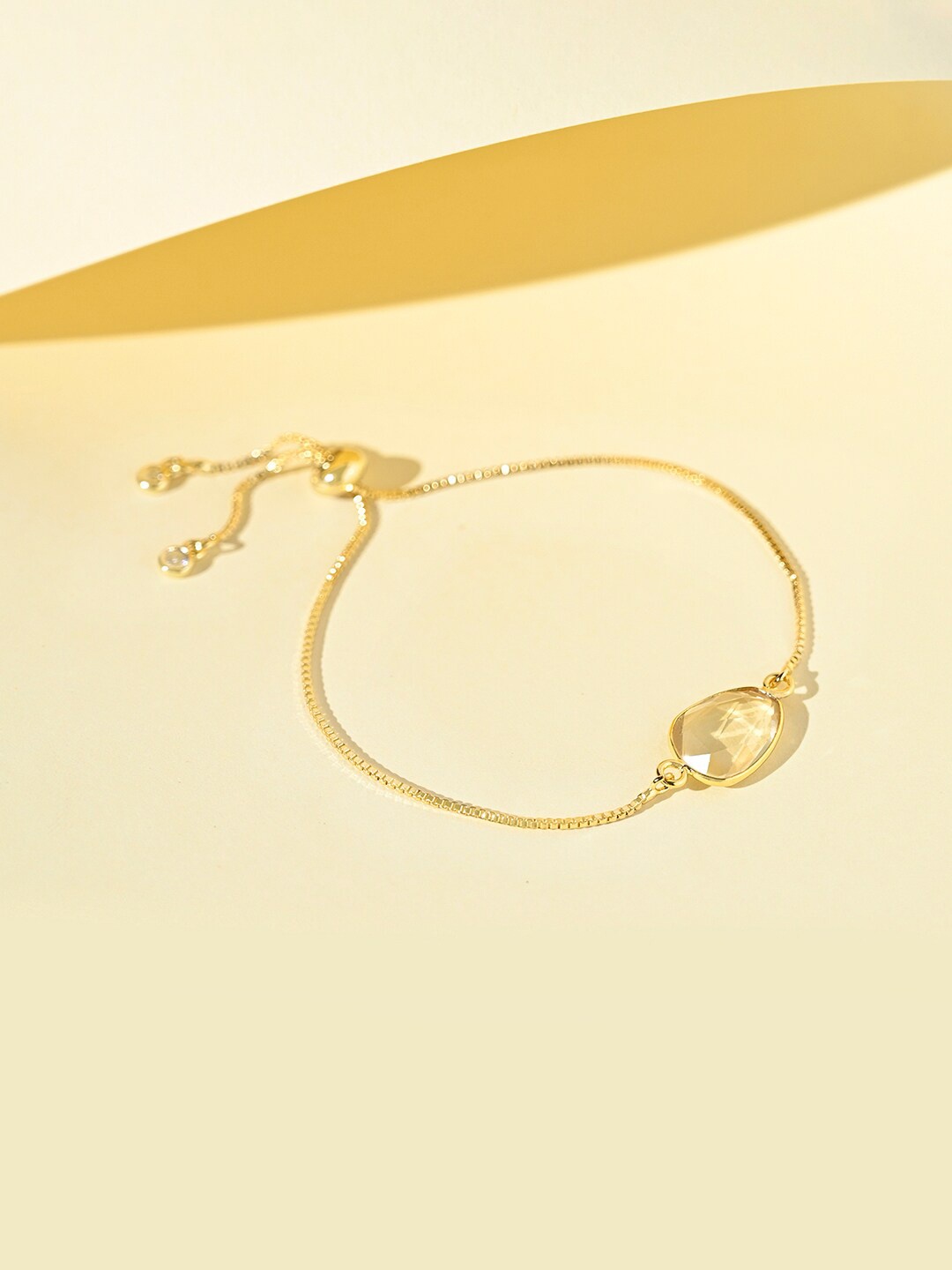 

Mikoto by FableStreet Women Gold-Plated & Yellow Brass Citrine Charm Bracelet