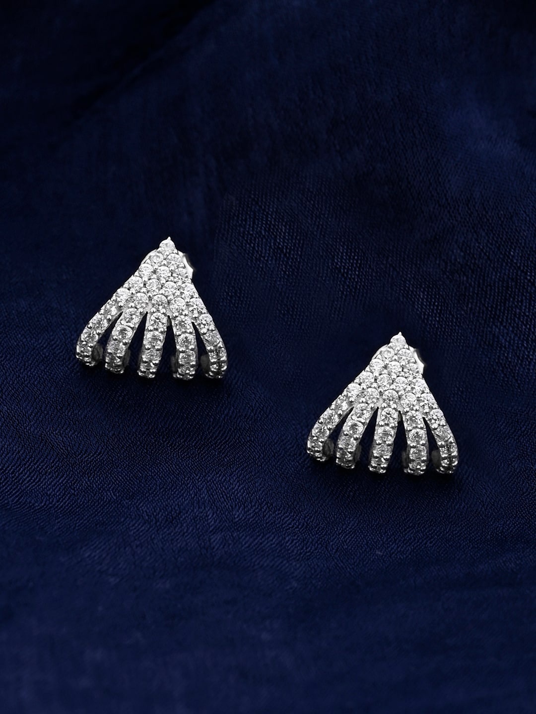 

March by FableStreet 925 Sterling Silver Rhodium Plated Zircon Studs Earrings