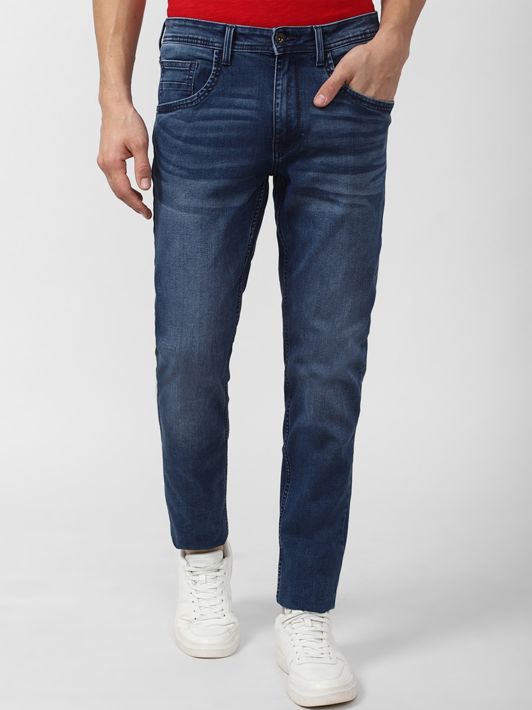

VAN HEUSEN DENIM LABS Men Navy Blue Skinny Fit Light Fade Jeans