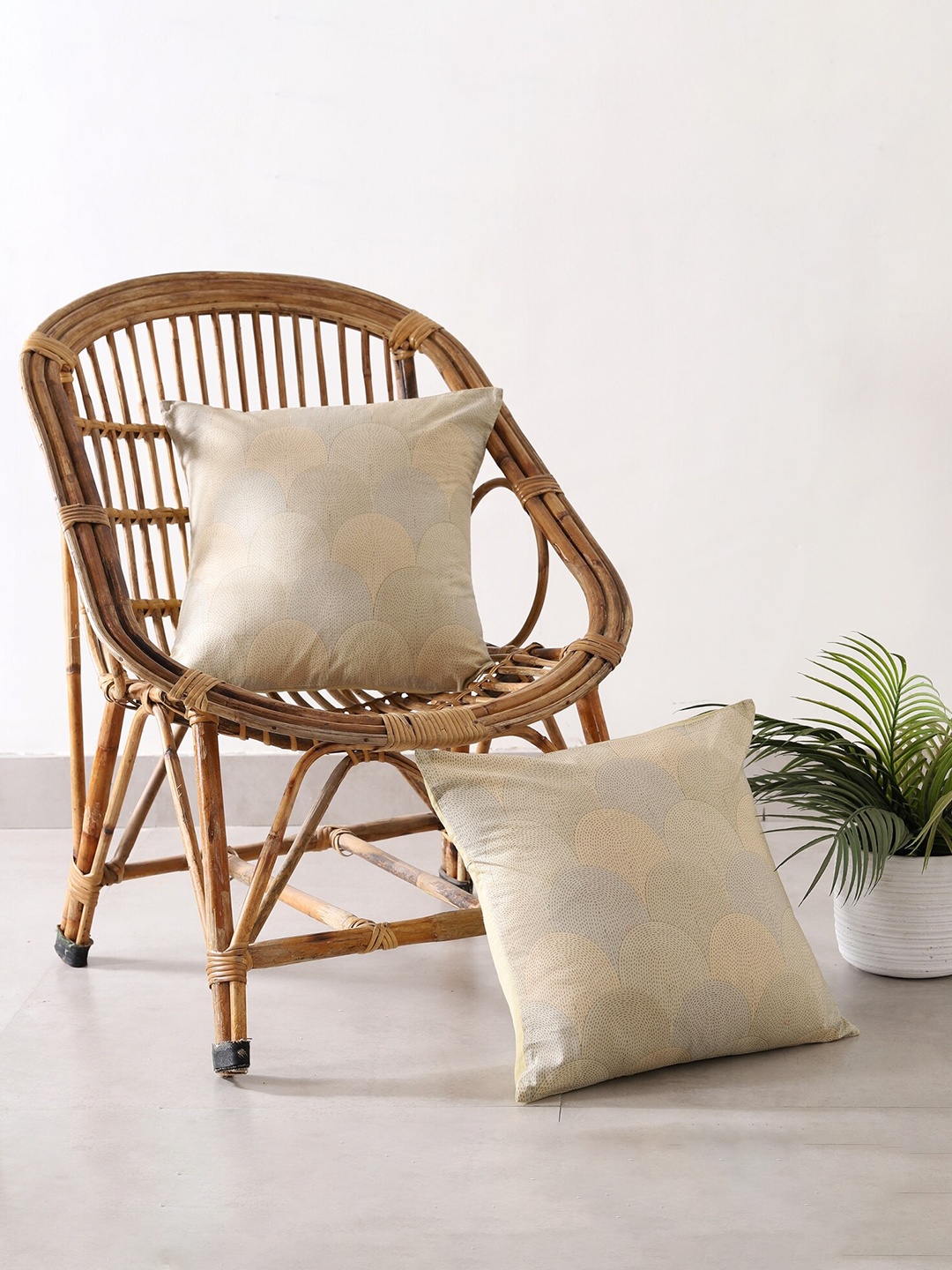 

HANDICRAFT PALACE Set of 2 Abstract Square Cushion Covers, Green