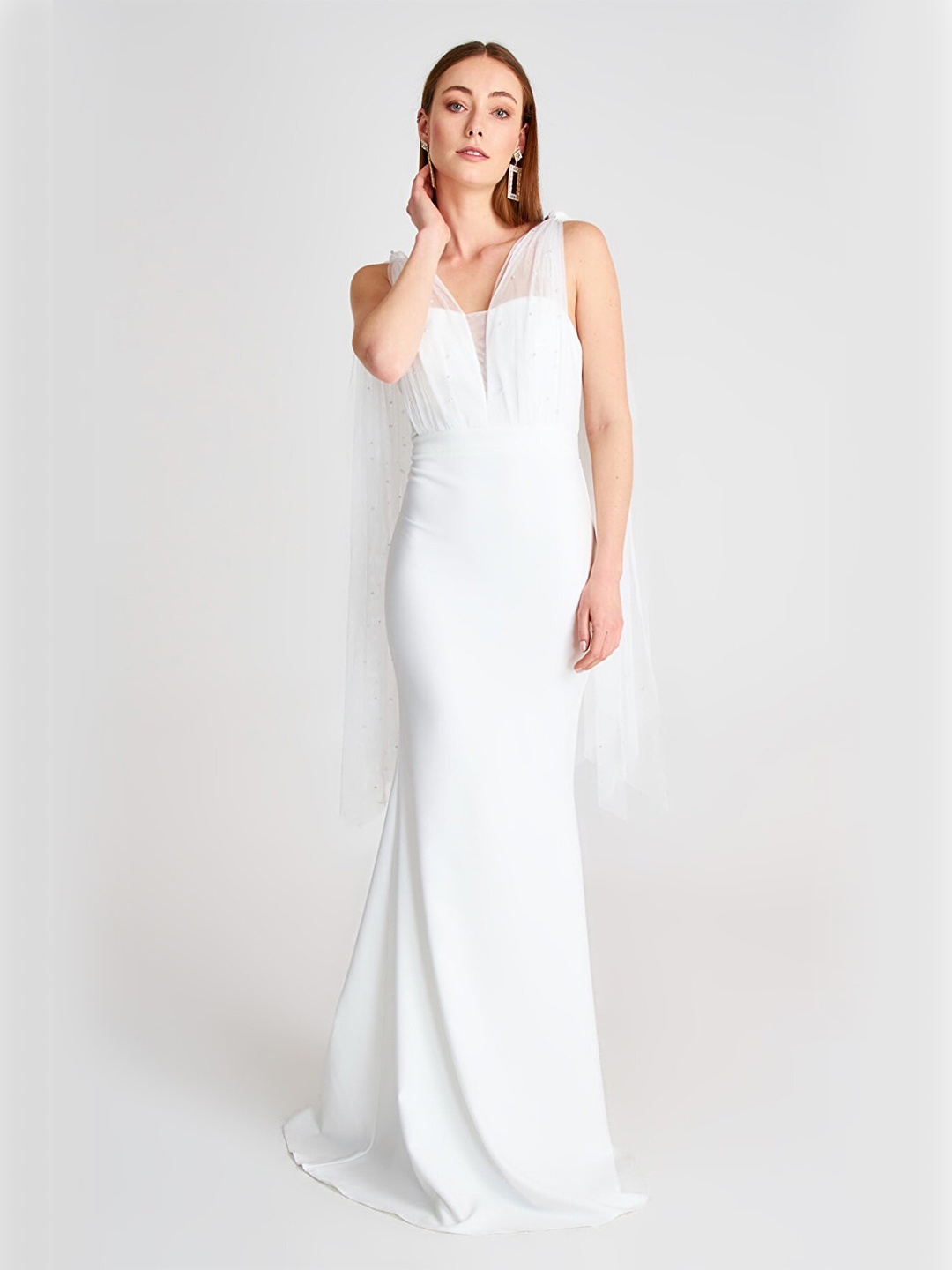 

Trendyol White Solid Maxi Dress