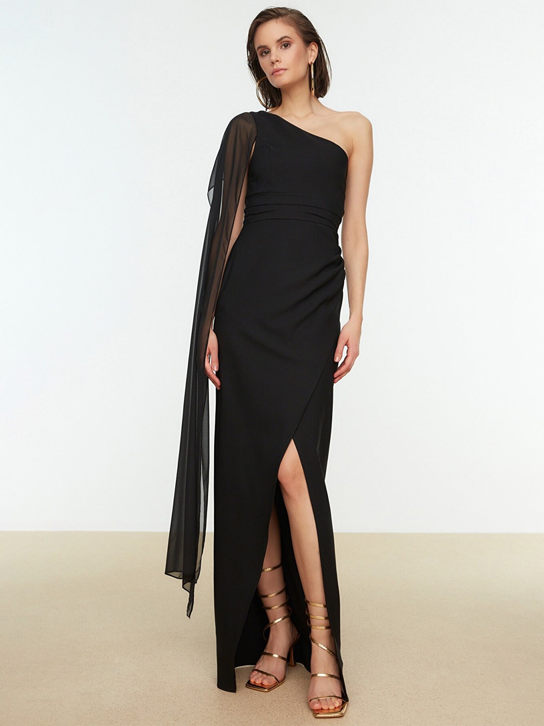 

Trendyol Women Black One Shoulder Maxi Dress