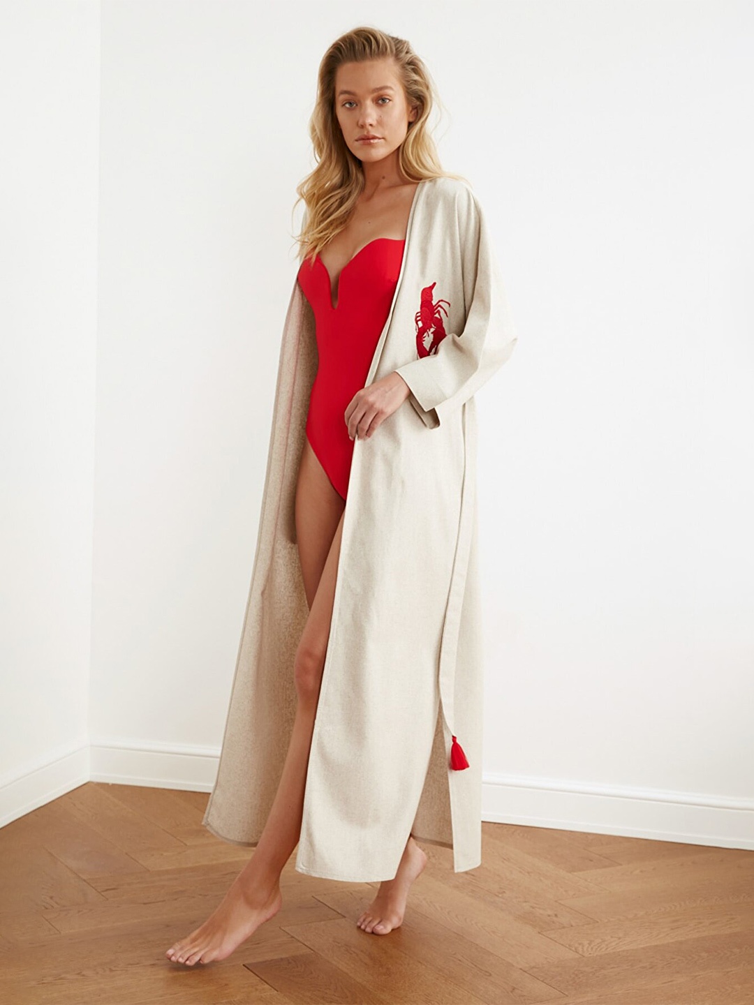 

Trendyol Beige A-Line Maxi Dress