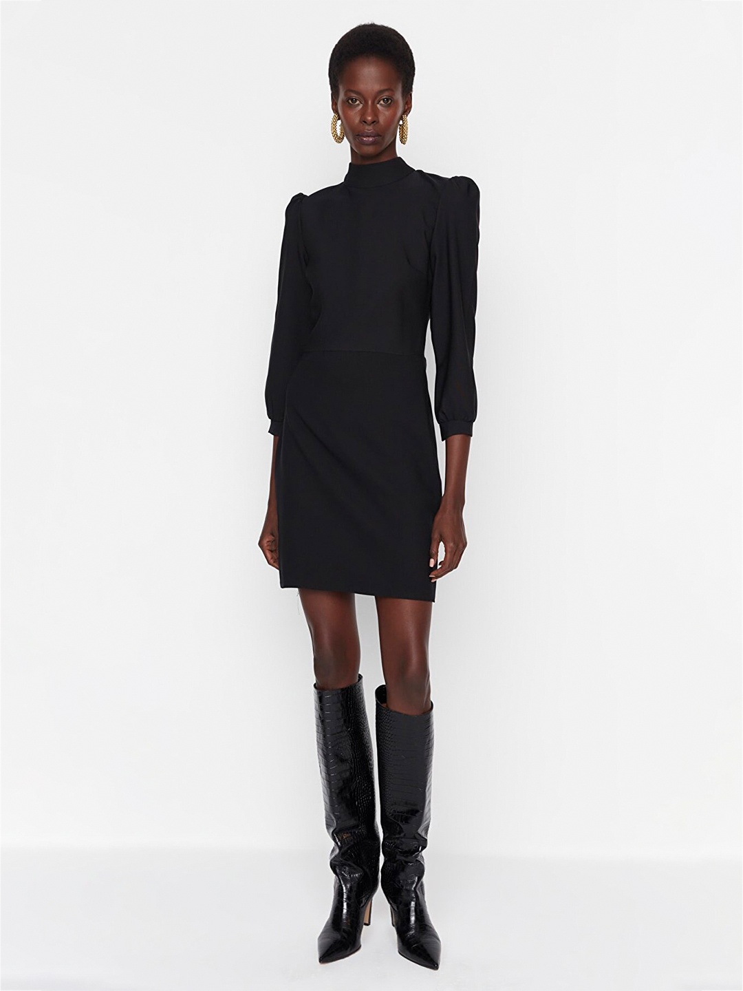 

Trendyol Women Black Solid Sheath Mini Dress