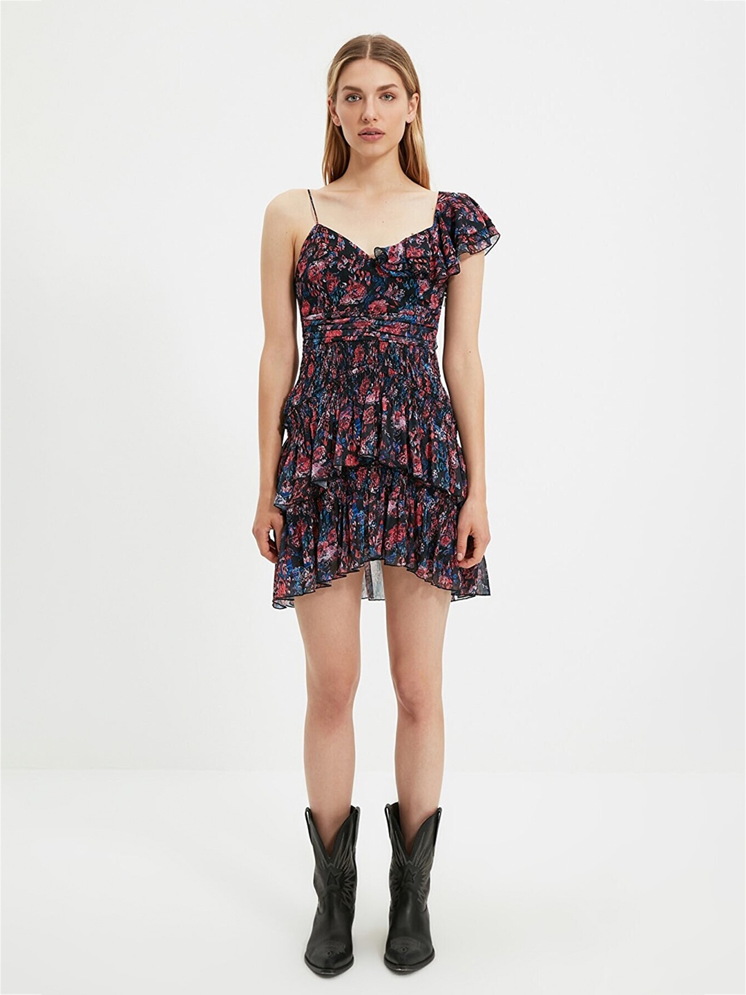 

Trendyol Women Black & Red A-Line Dress