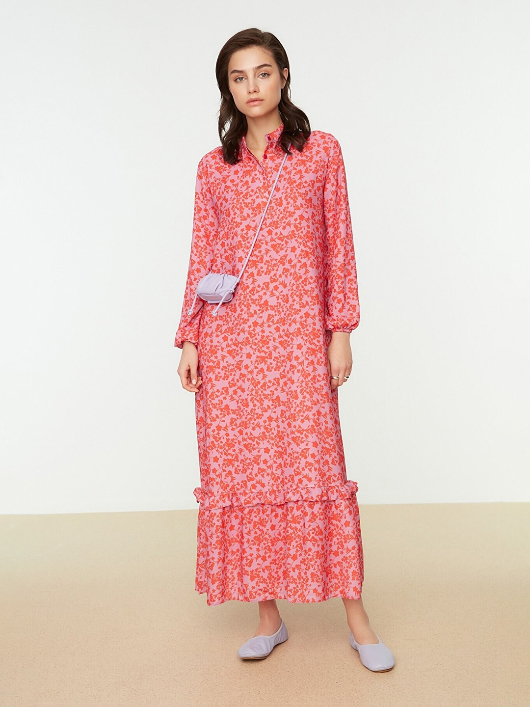 

Trendyol Women Red Floral Printed Maxi Dress