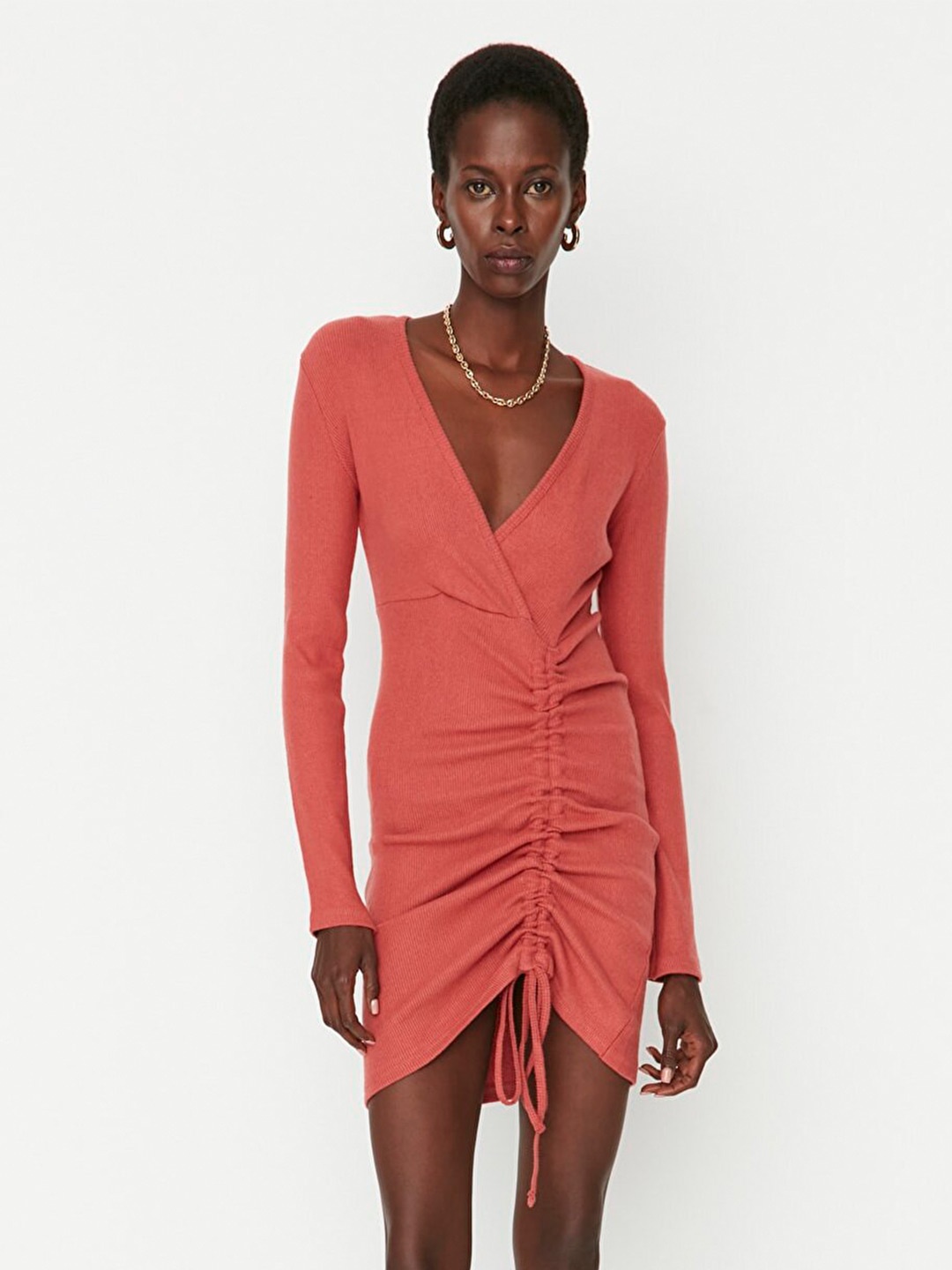 

Trendyol Women Coffee Brown Solid Dress