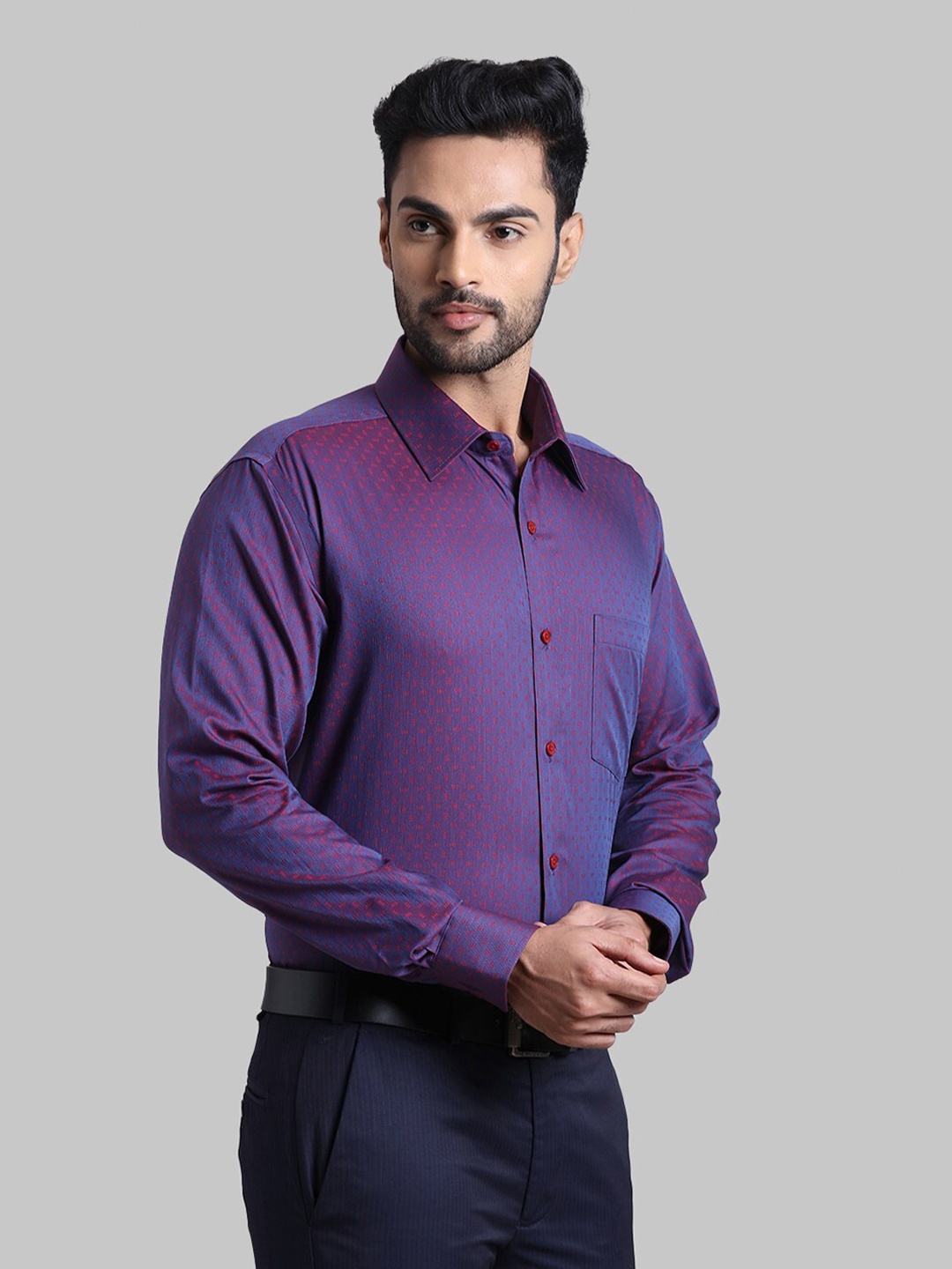 

Park Avenue Men Purple Regular Fit Formal Cotton Shirt