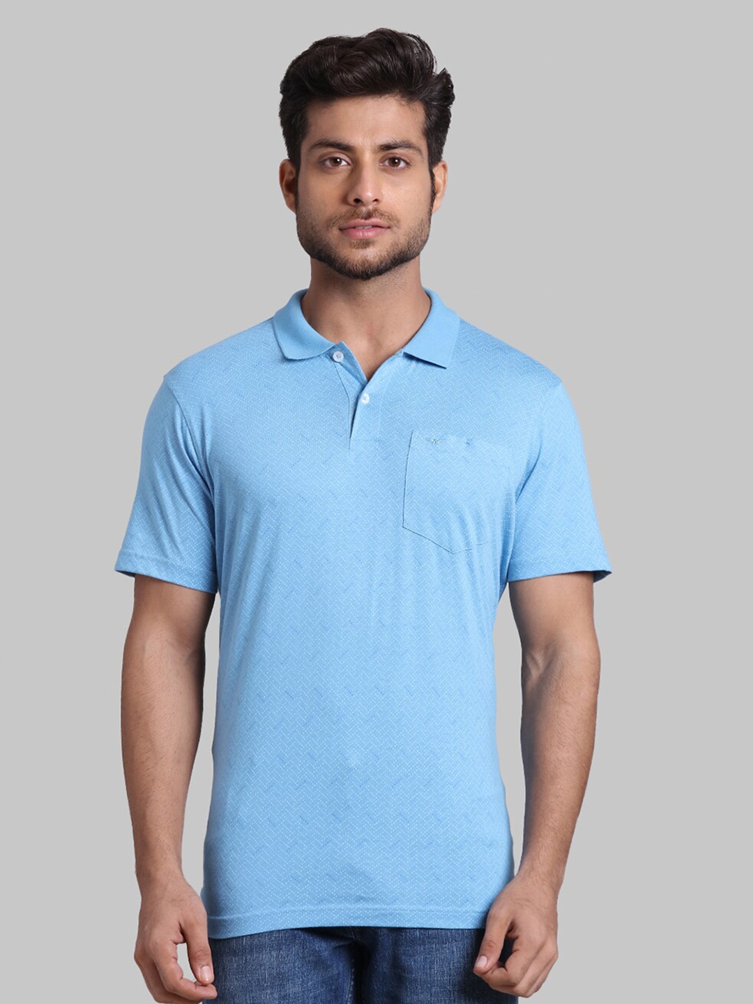 

Park Avenue Men Blue Printed Slim Fit Cotton T-shirt