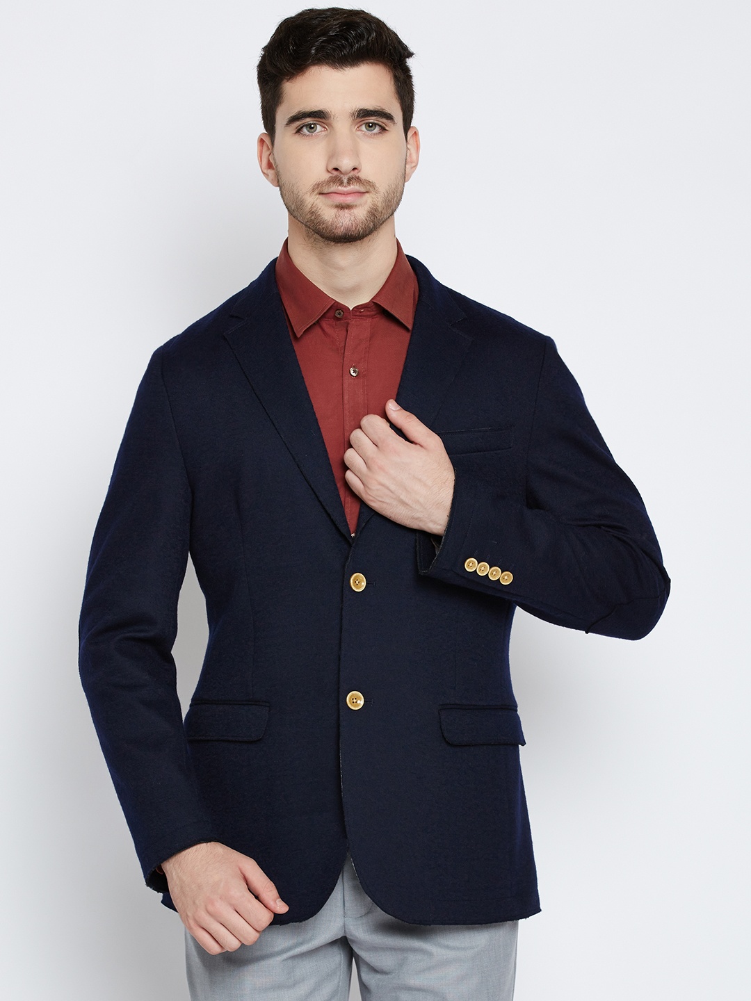 

Blackberrrys Navy Single-Breasted Formal Blazer, Navy blue