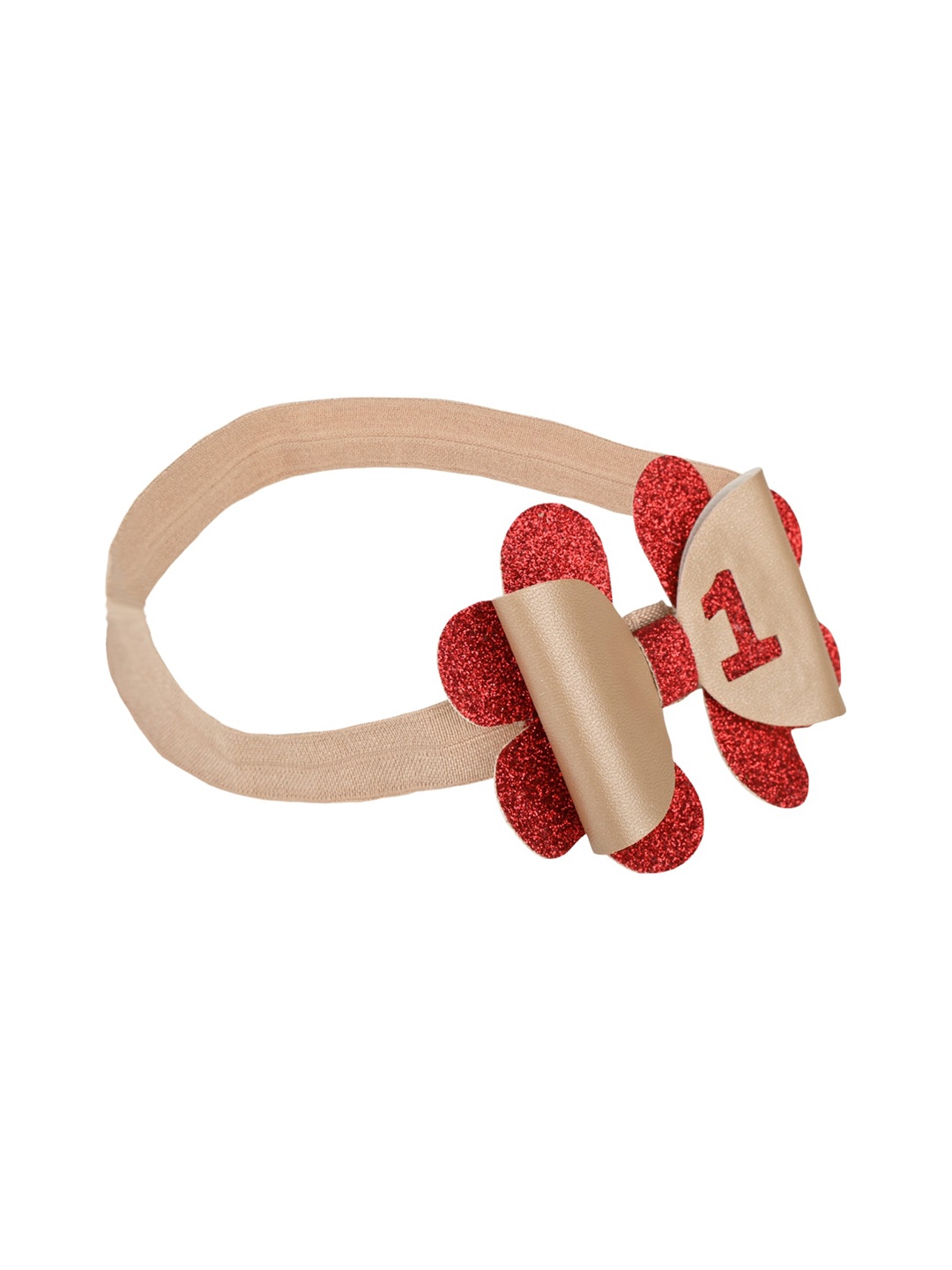 

Aye Candy Girls Gold-Coloured & Red Bow Headband