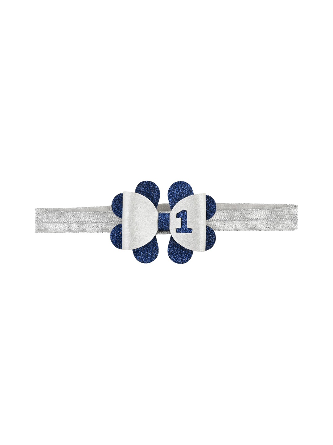 

Aye Candy Girls Silver-Coloured & Blue Bow Headband