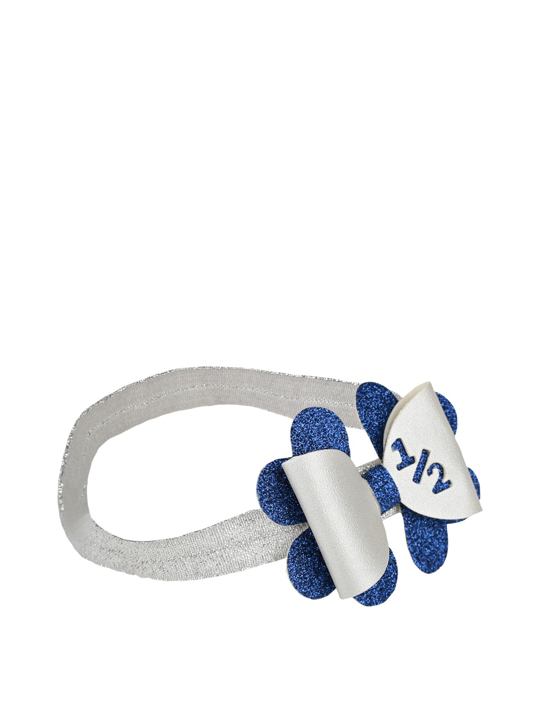 

Aye Candy Girls Silver-Coloured & Blue Bow Headband