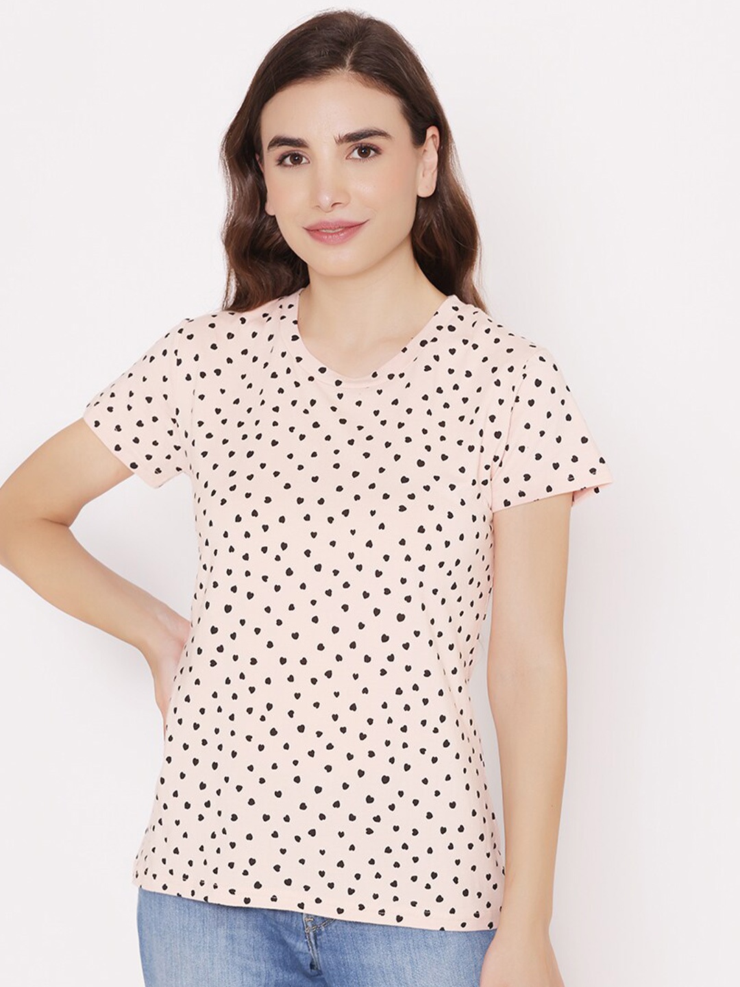 

Vami Women Pink Printed T-shirt