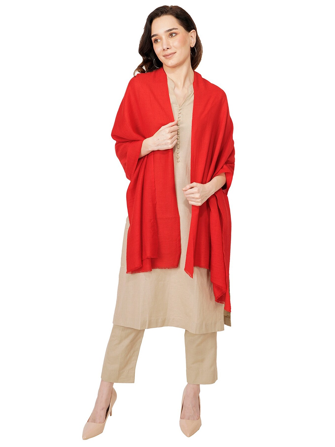 

Rhe-Ana Women Red Solid Stole