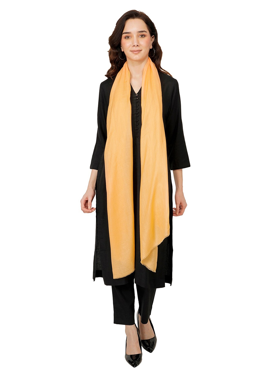 

Rhe-Ana Women Yellow Solid Stole