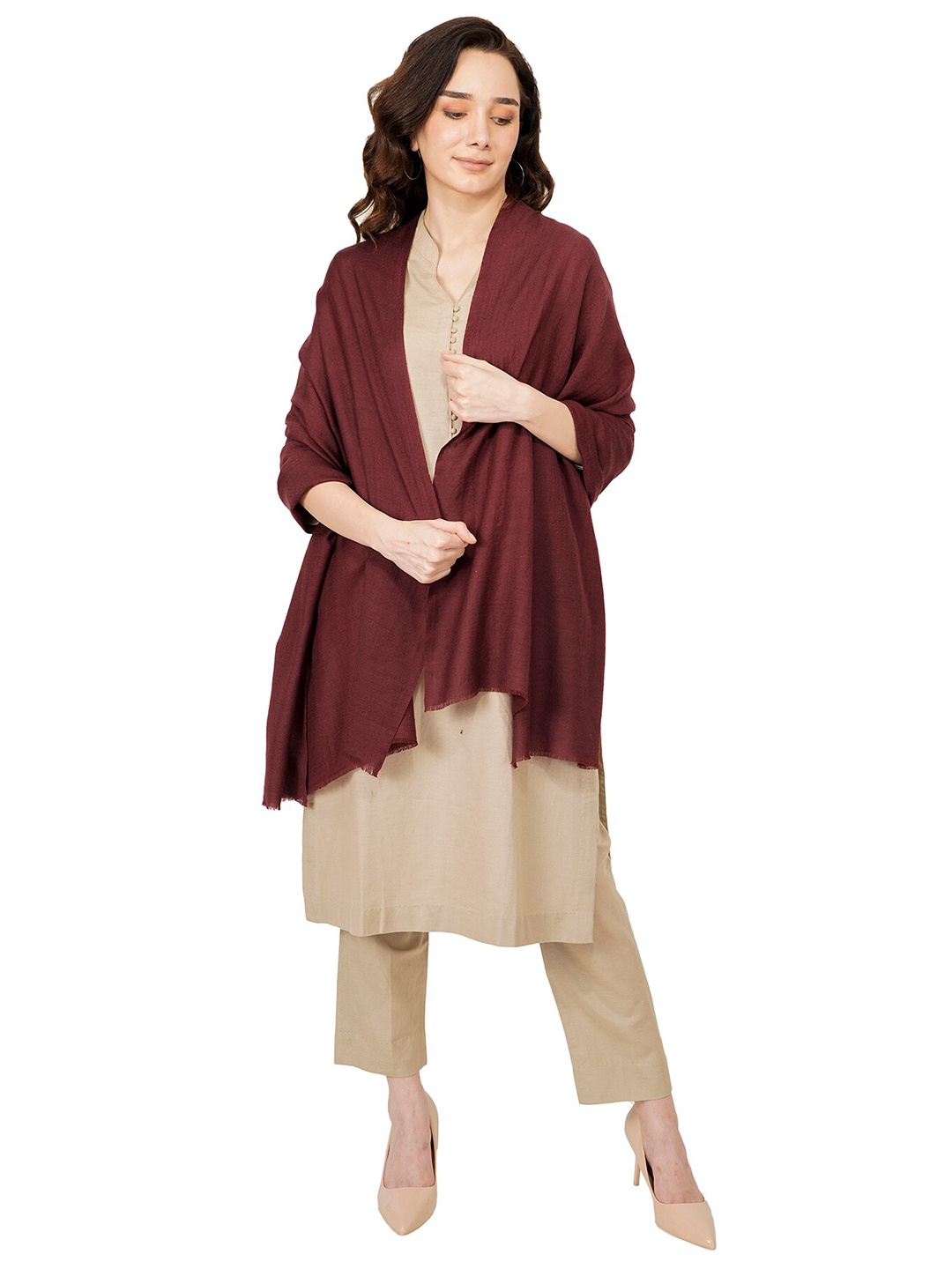 

Rhe-Ana Women Brown Solid Stole