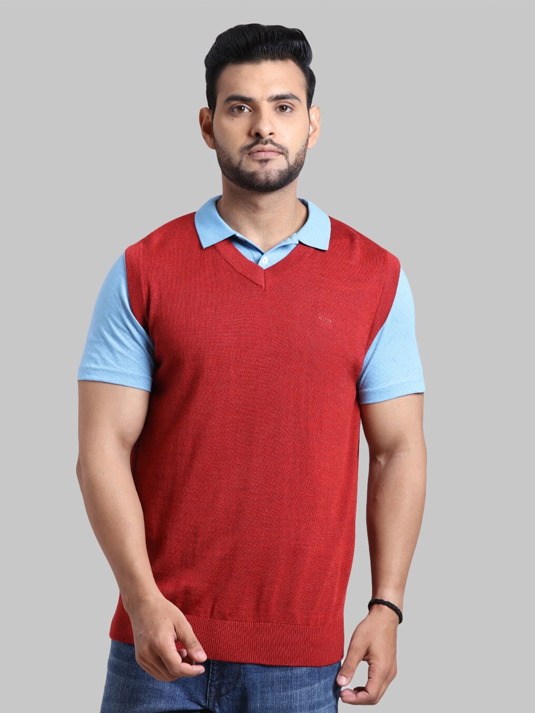 

ColorPlus Men Plus size Red Sweater Vest
