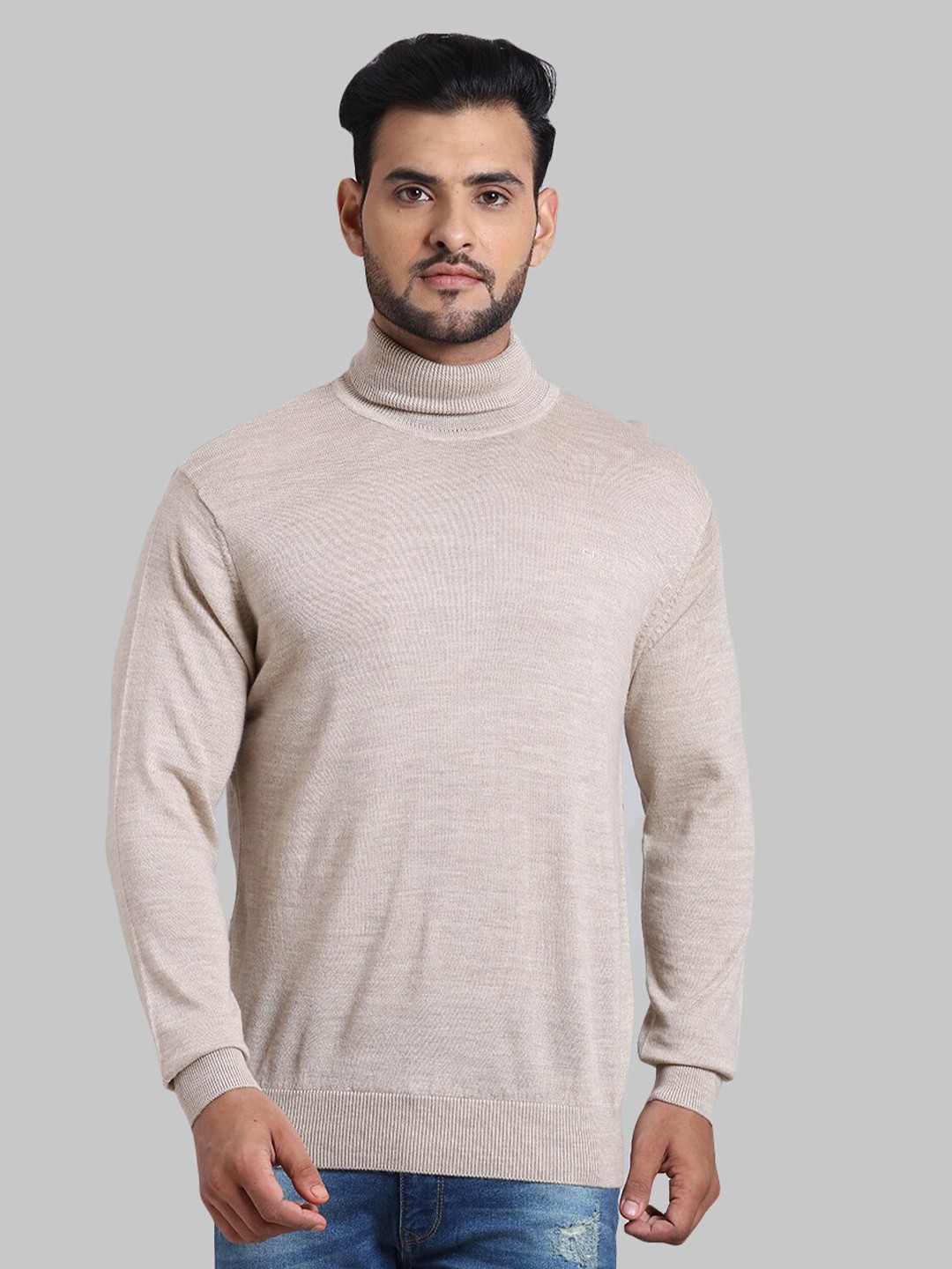 

ColorPlus Men Off White Turtle Neck Pullover