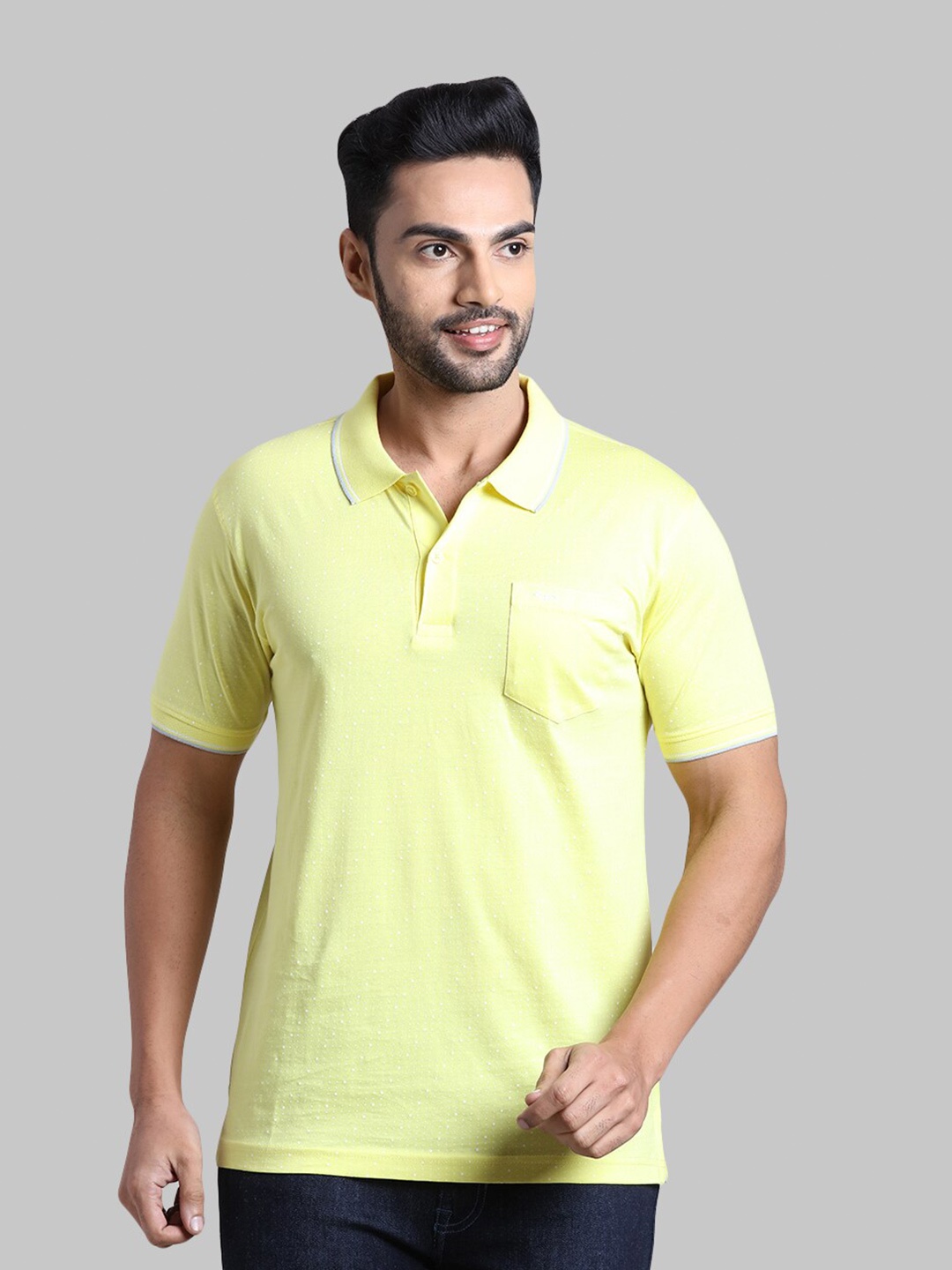 

ColorPlus Men Yellow Polo Collar T-shirt