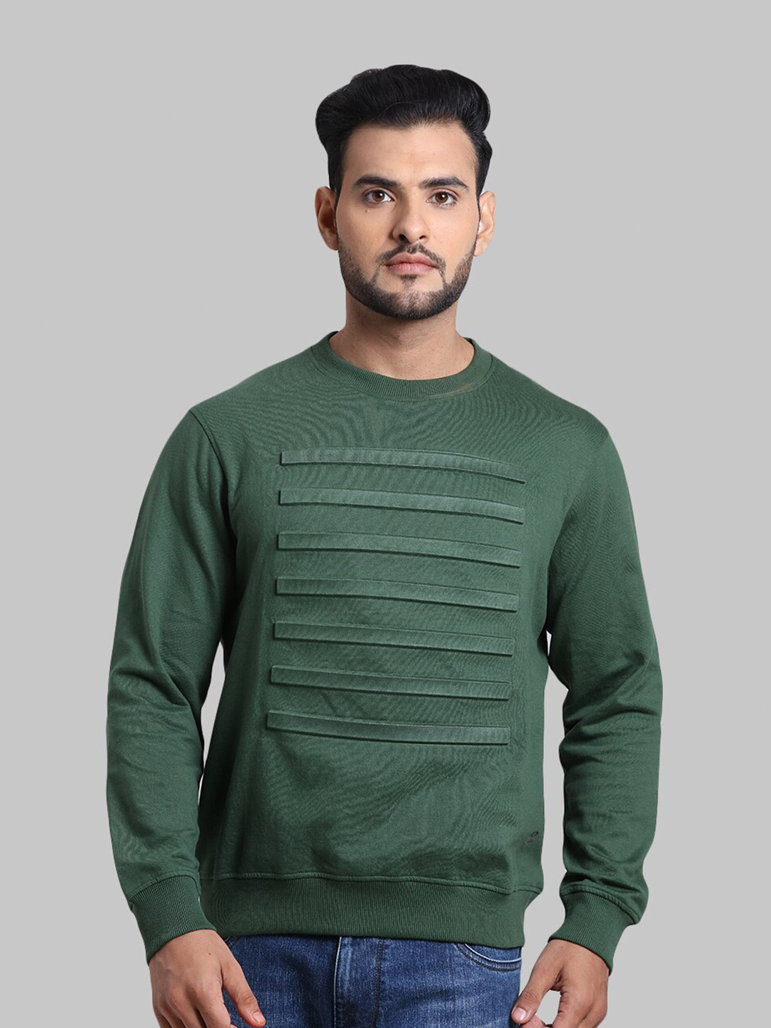 

ColorPlus Men Green Printed Sweatshirt