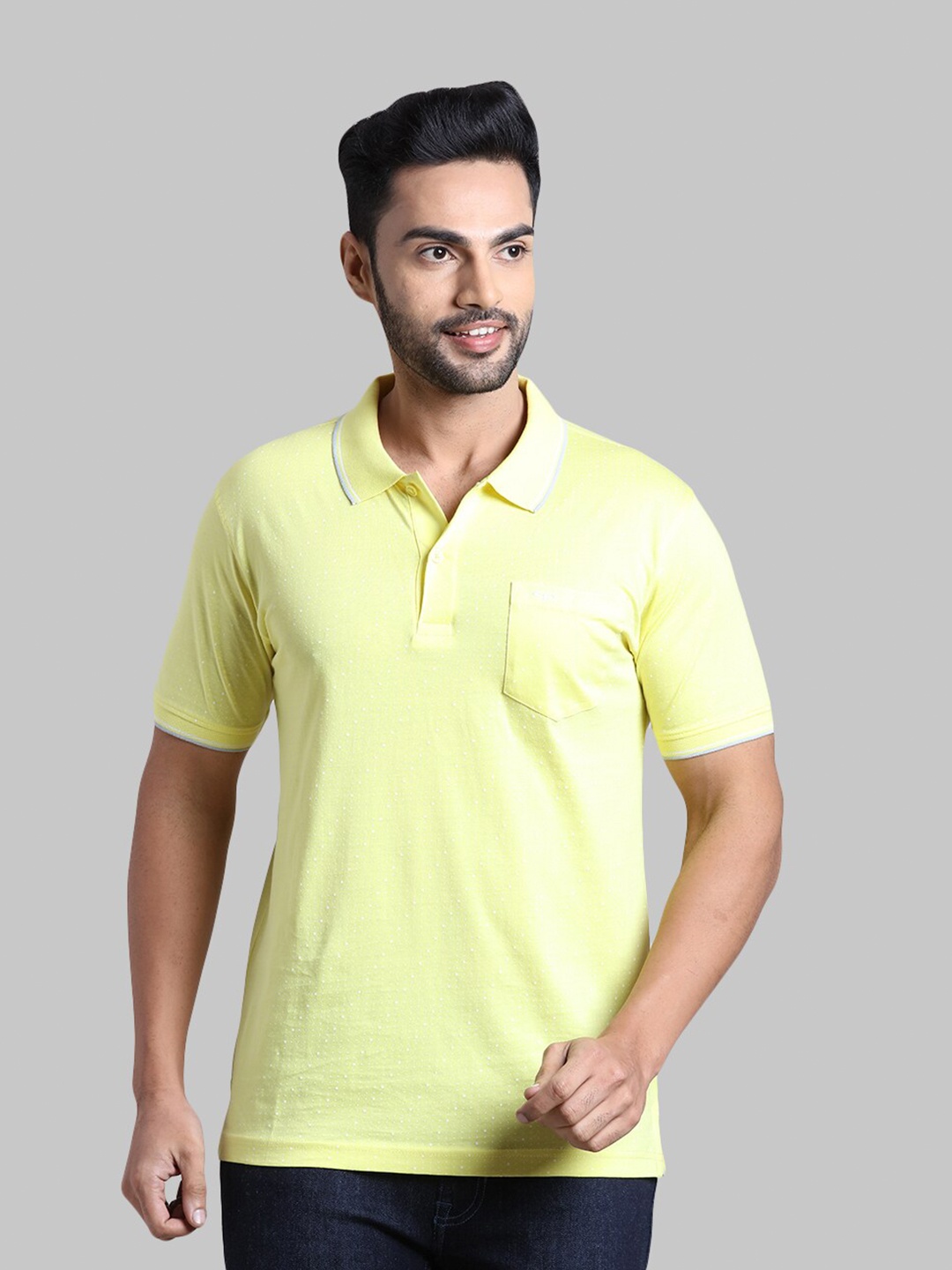 

ColorPlus Men Yellow Polo Collar T-shirt