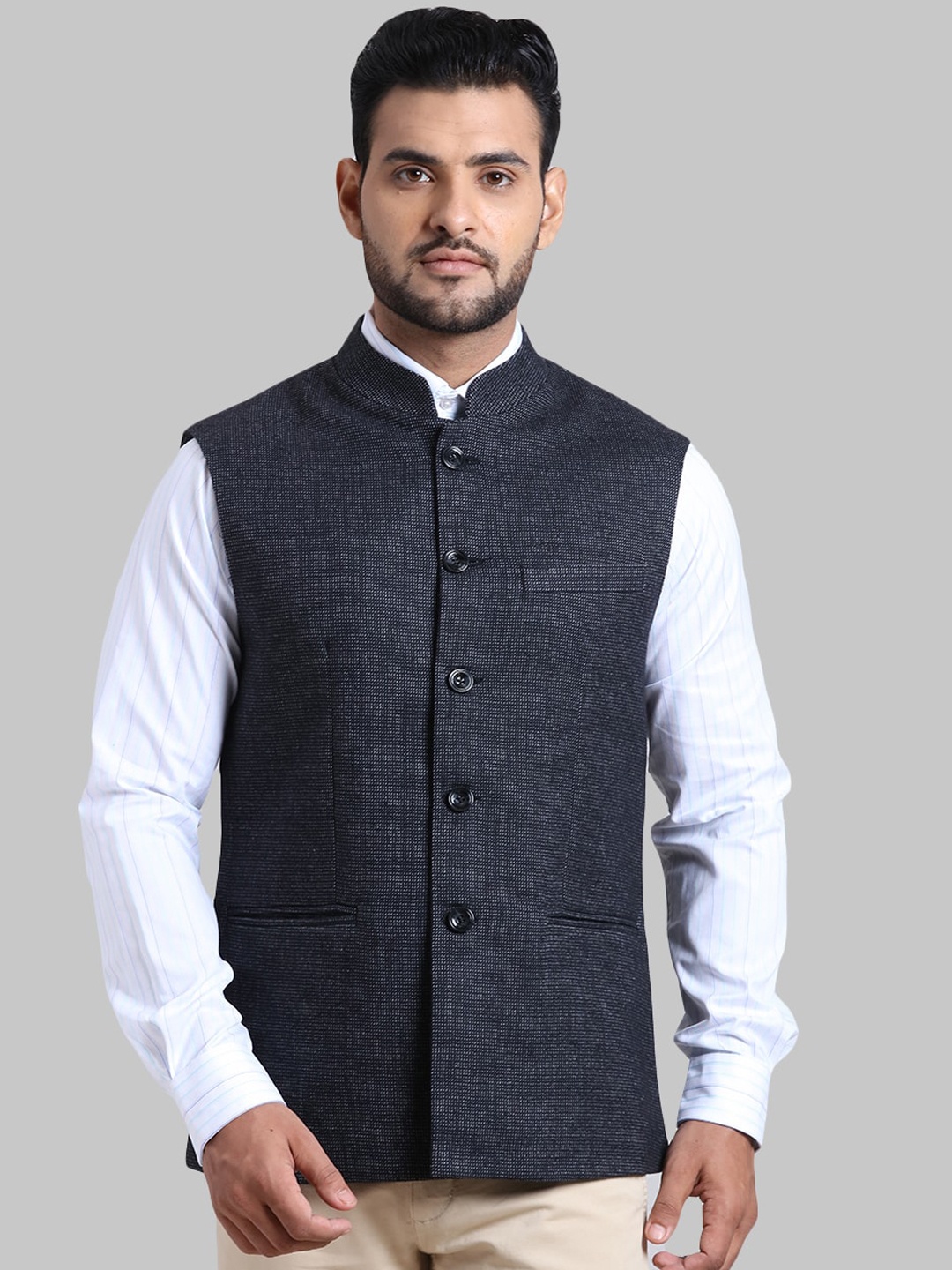 

ColorPlus Men Black Plus Size Tailored Jacket