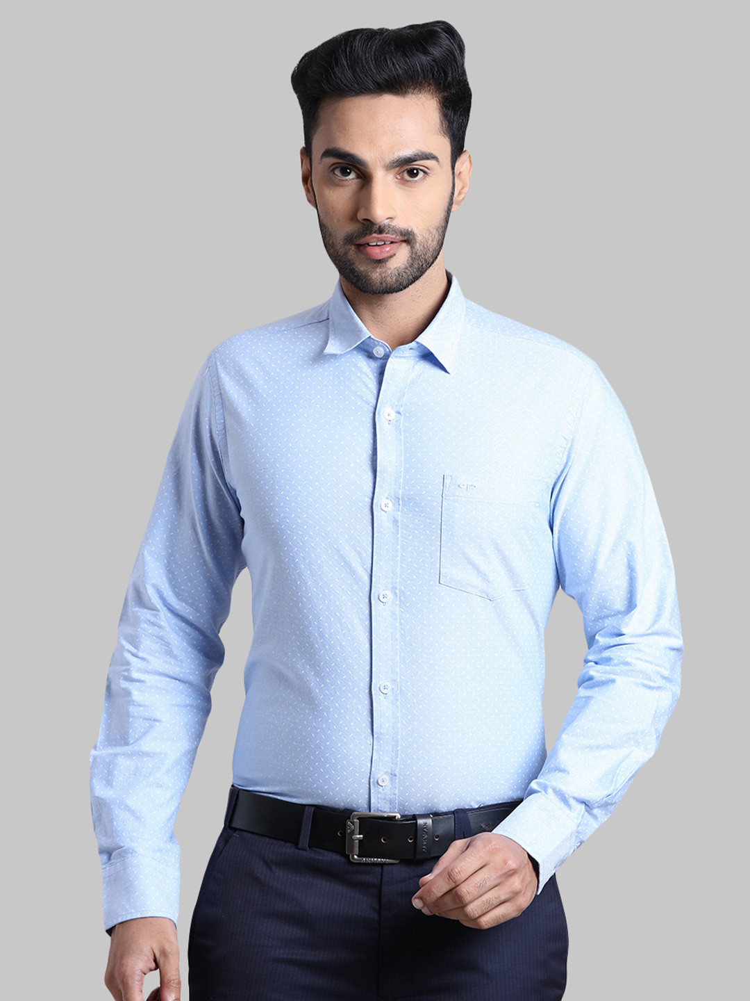 

ColorPlus Men Plus Size Blue Printed Formal Shirt