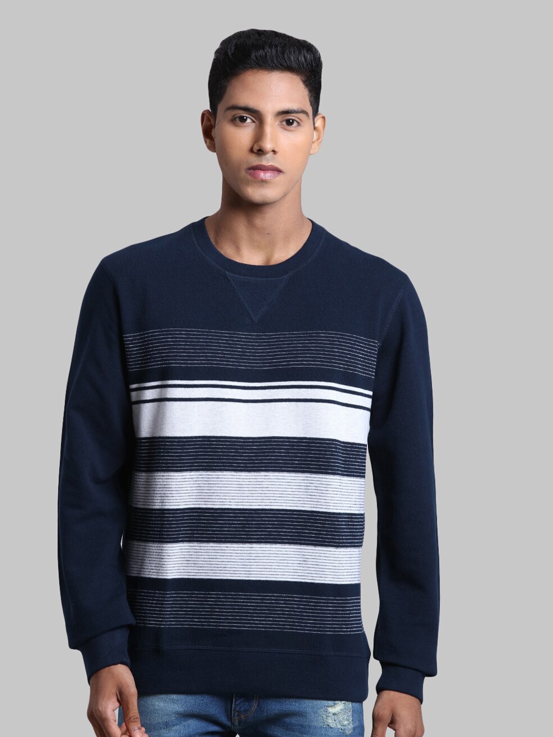 

ColorPlus Men Blue Colourblocked Sweatshirt