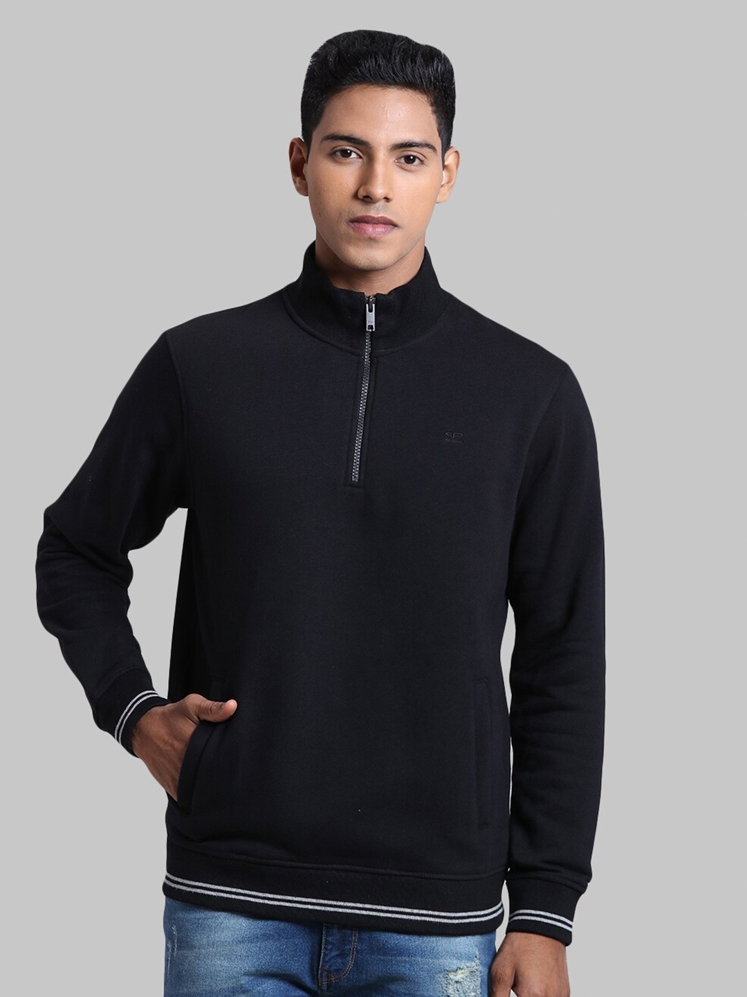 

ColorPlus Plus Size Men Black Cotton Sweatshirt
