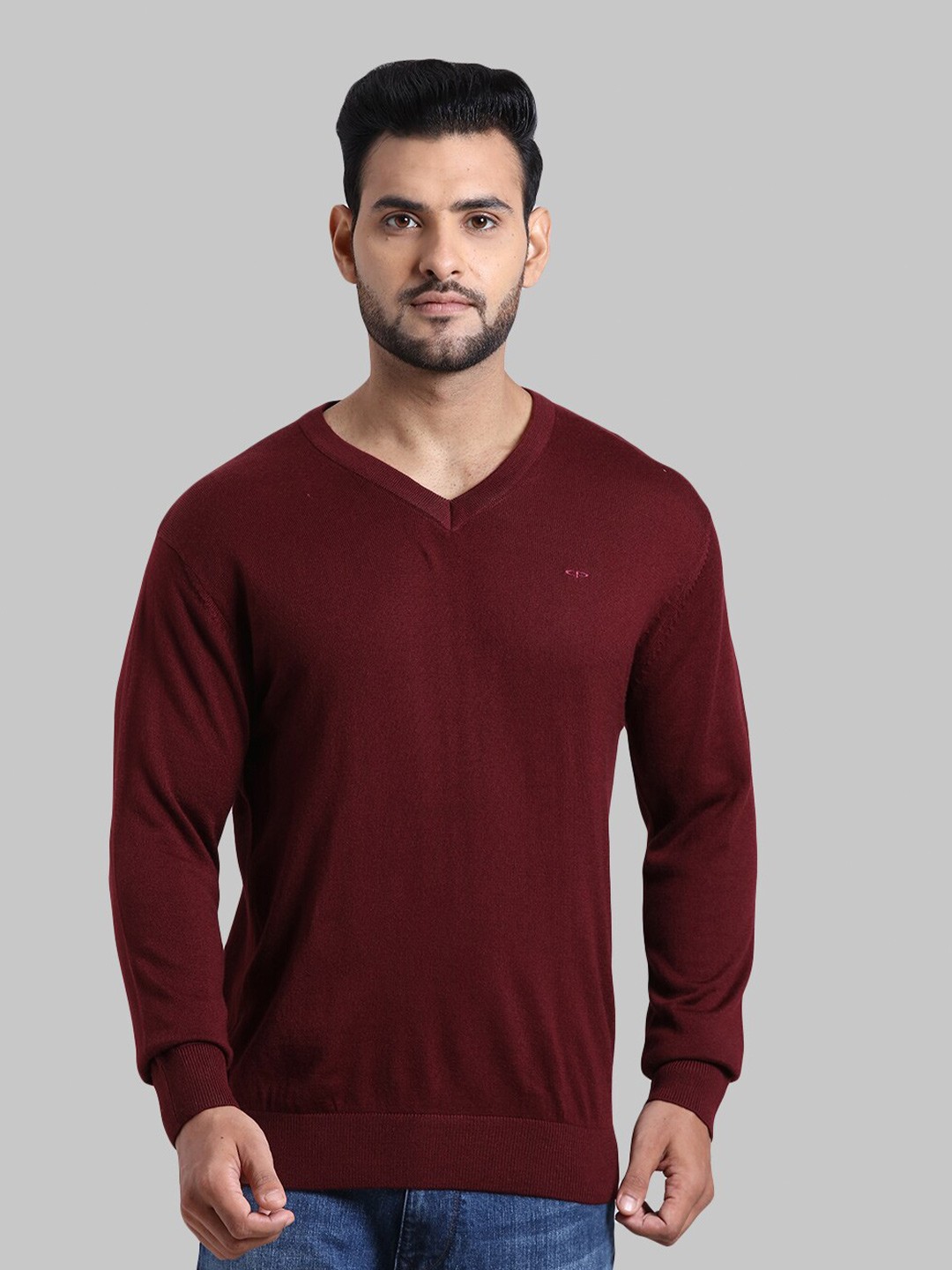 

ColorPlus Men Maroon Solid Pullover