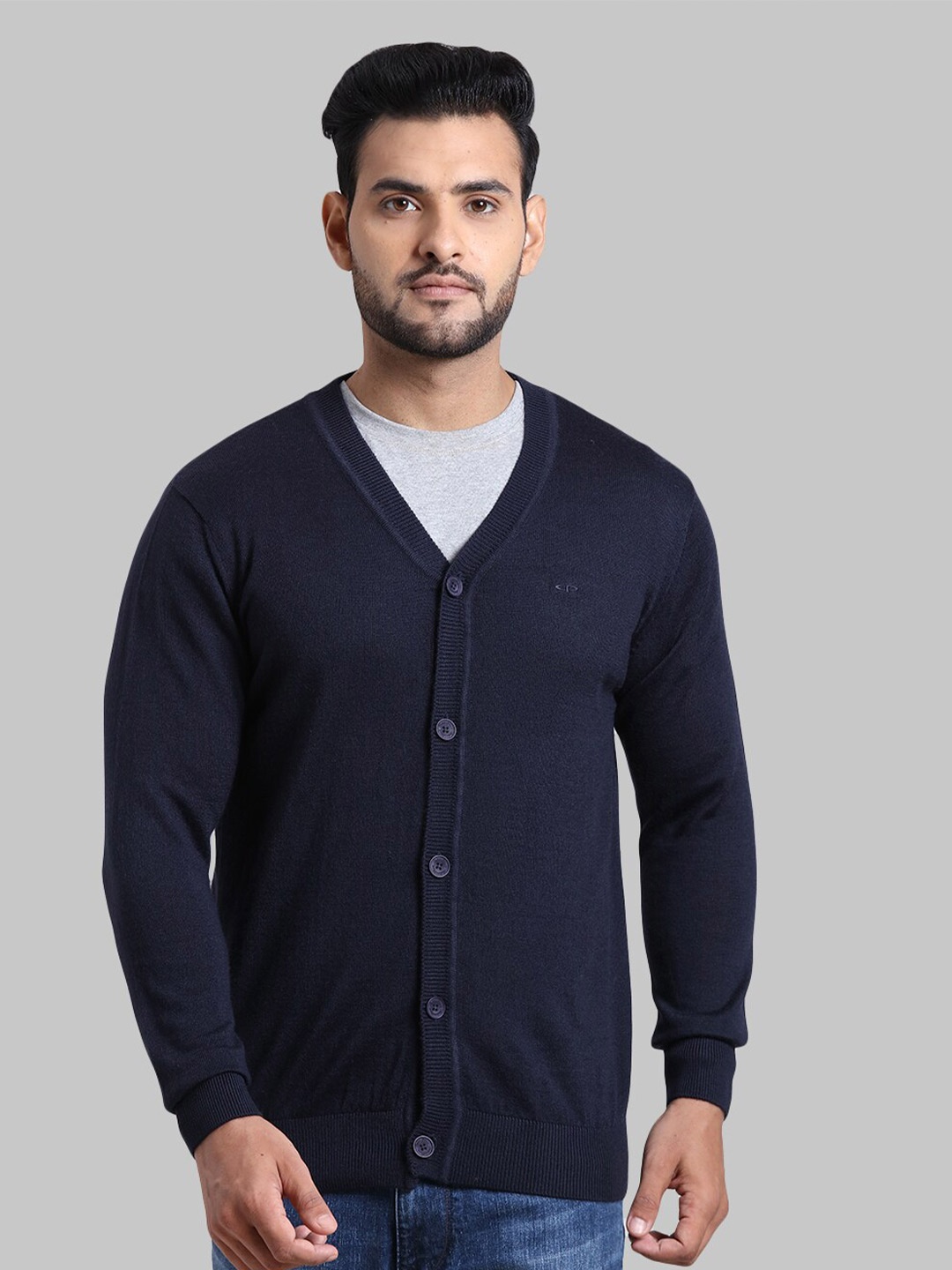 

ColorPlus Men Blue Cardigan Sweater