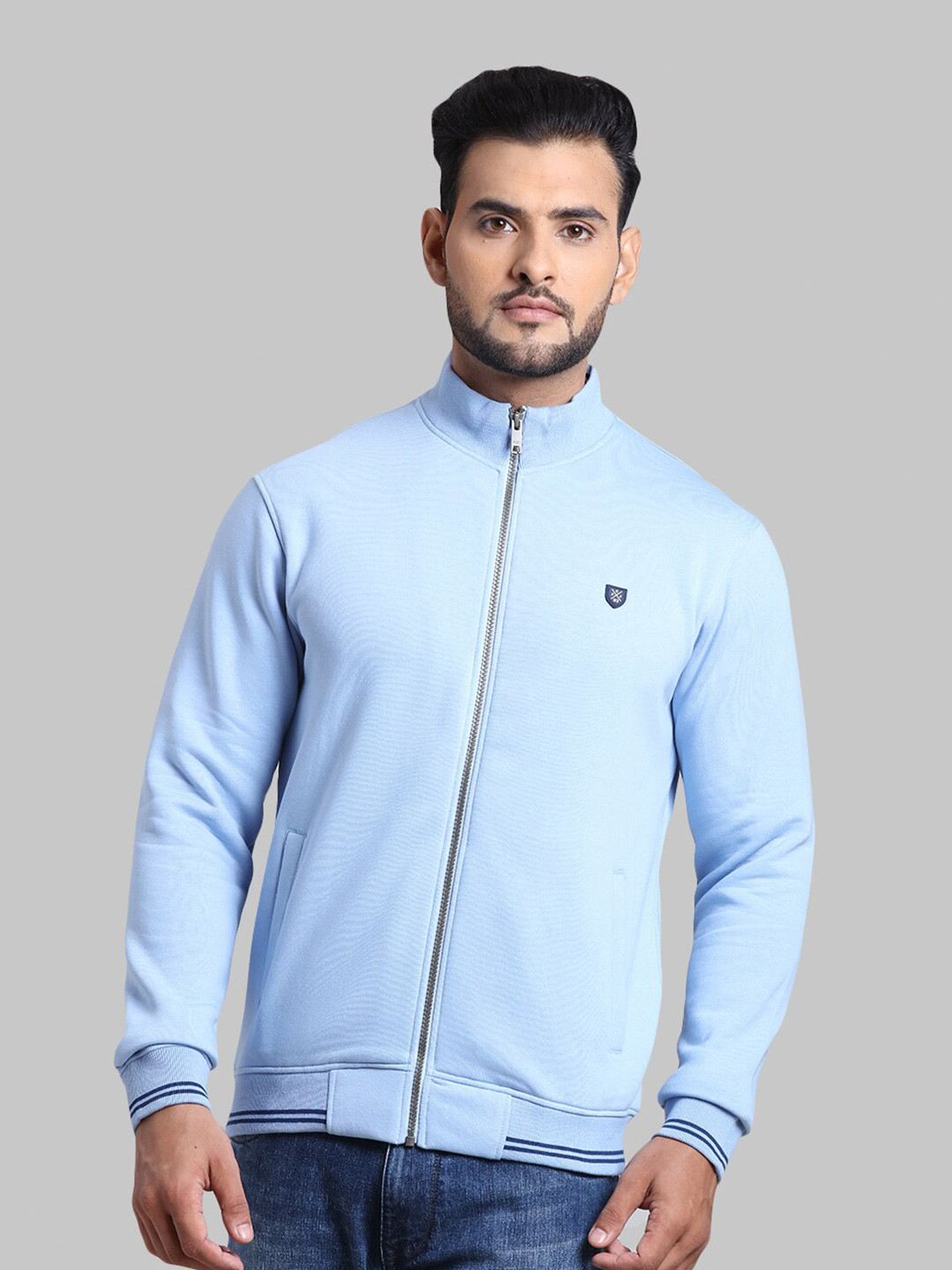 

ColorPlus Men Blue Front Open Sweatshirt