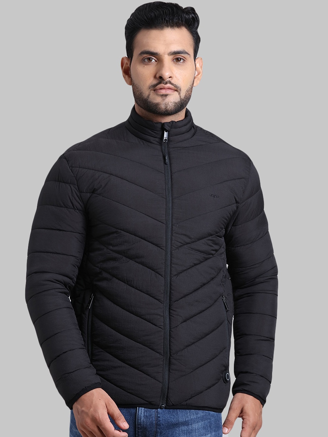 ColorPlus Men Black Longline Padded Jacket