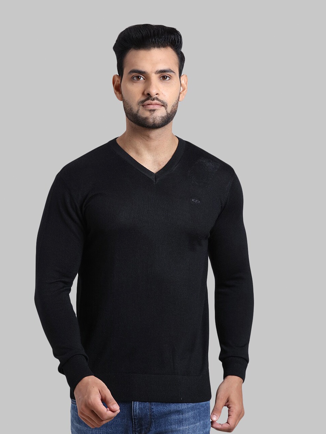 

ColorPlus Men Black Solid Pullover