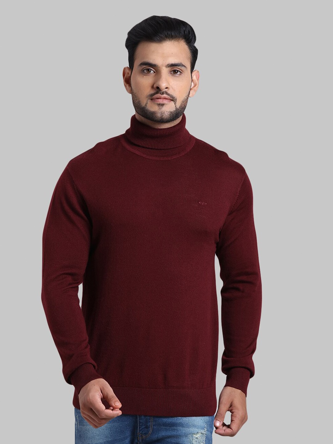 

ColorPlus Men Maroon Solid Pullover