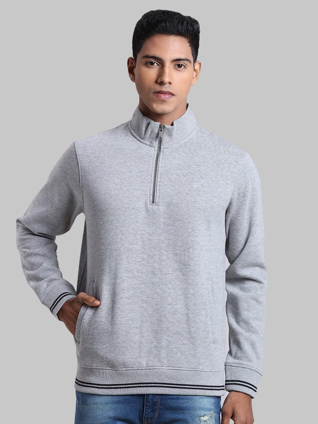 

ColorPlus Plus Size Men Grey Sweatshirt