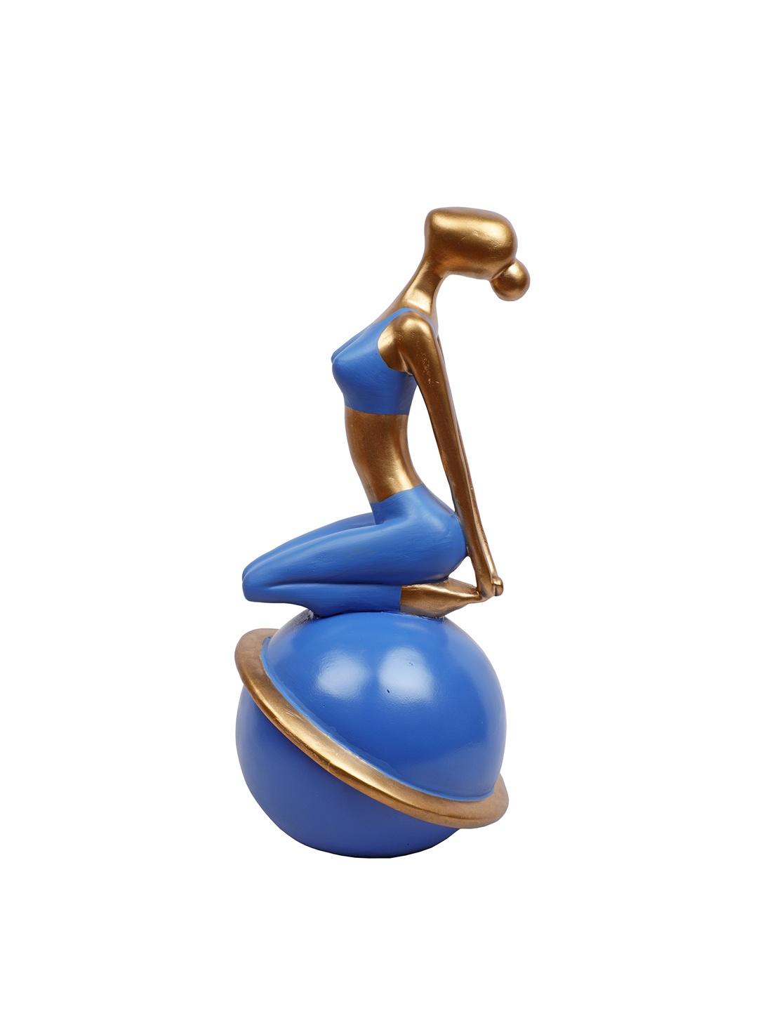 

TANSHA QUO Blue & Gold-Coloured Lady Yoga Showpieces