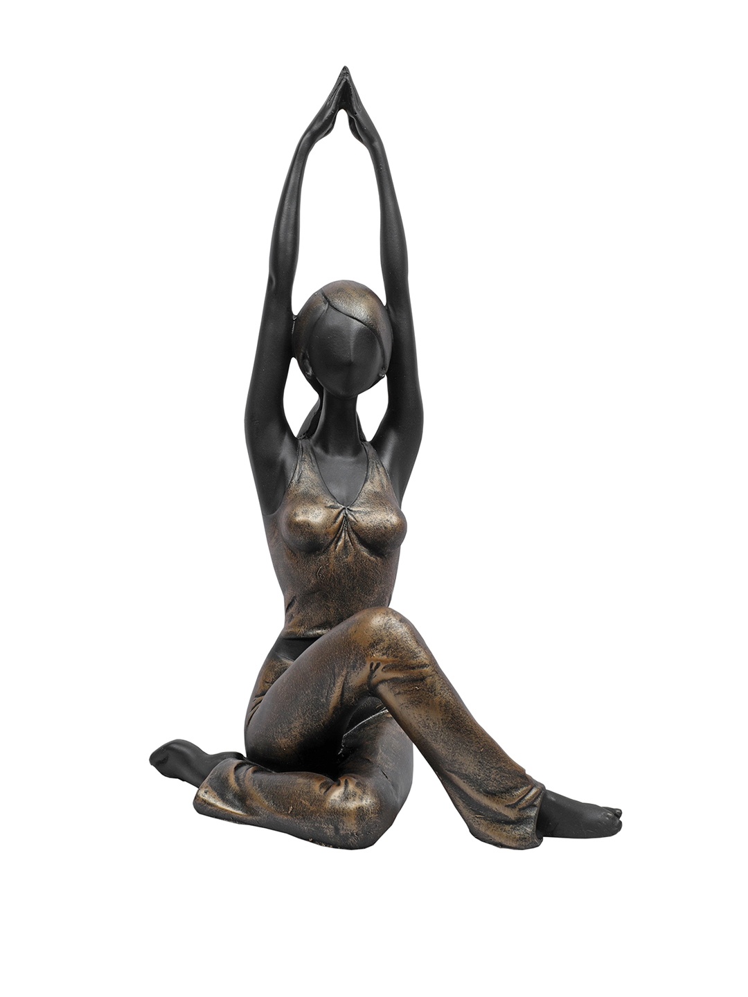 

TANSHA QUO Black & Gold-Coloured Lady Yoga Showpieces