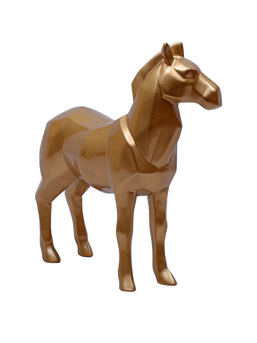 

TANSHA QUO Gold-Coloured Geometrical Horse Showpiece