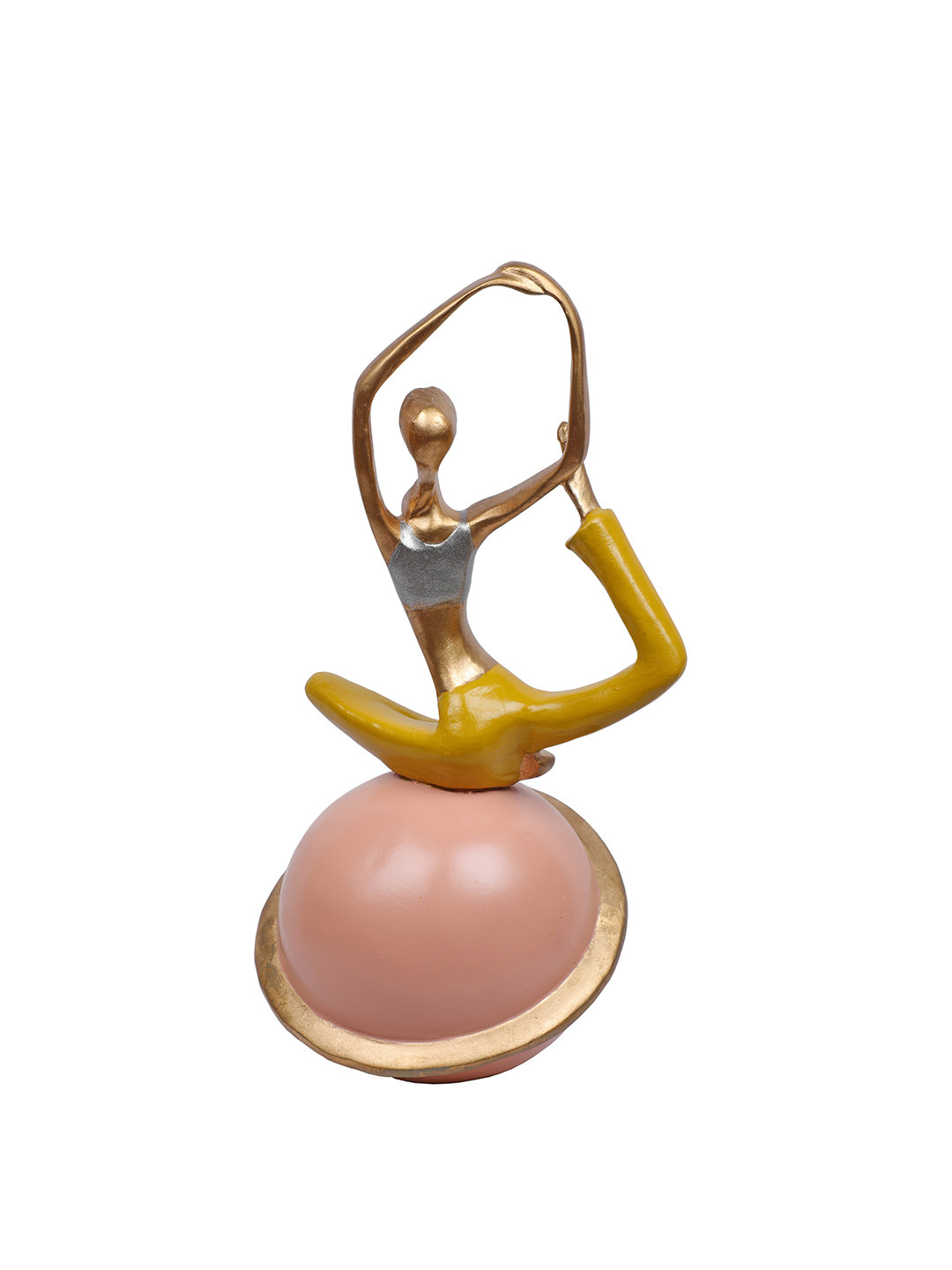 

TANSHA QUO Pink & Gold-Coloured Pose Yoga Lady Showpieces