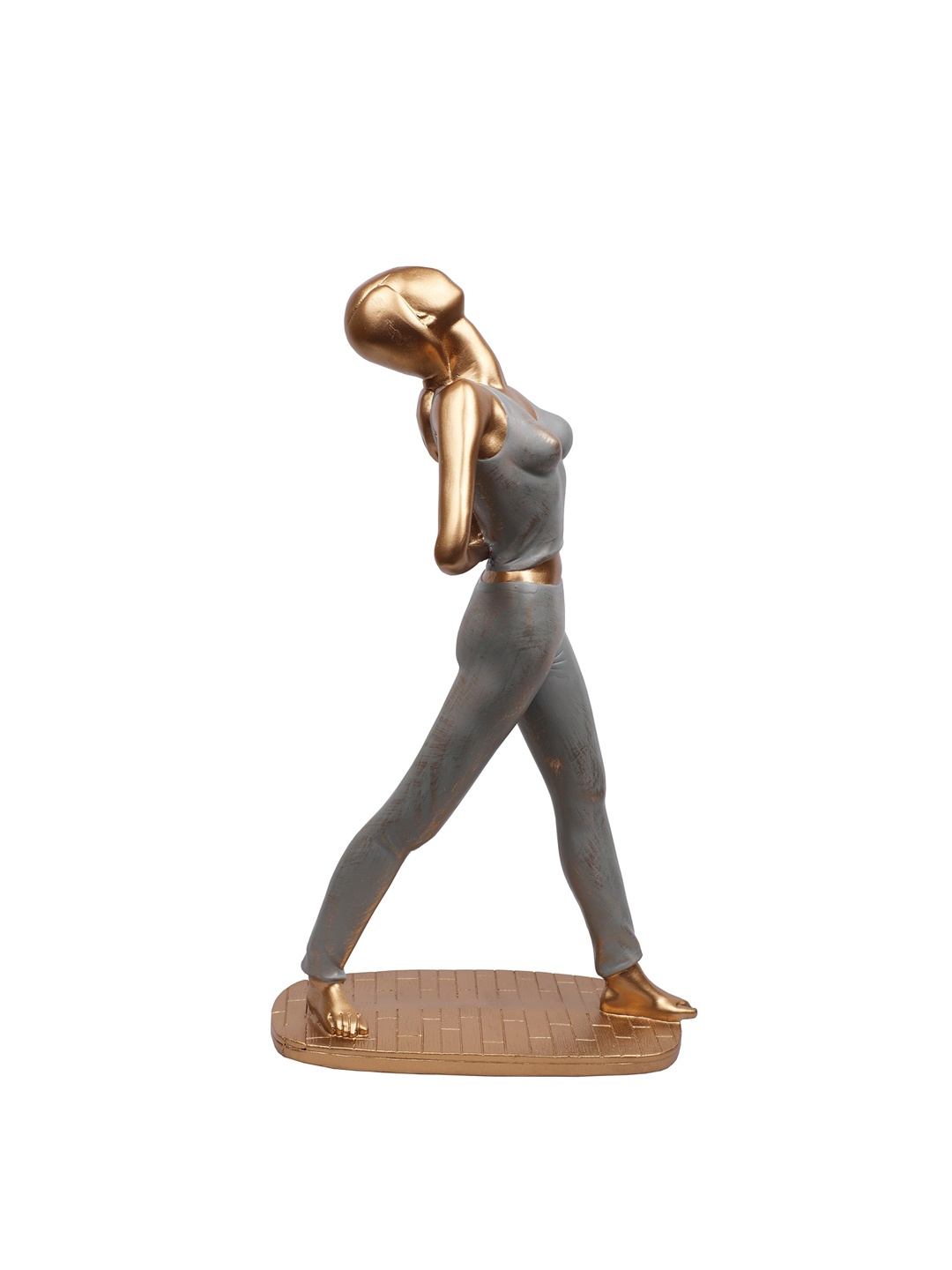 

TANSHA QUO Gold & Grey Yoga Pose Figurine Showpiece