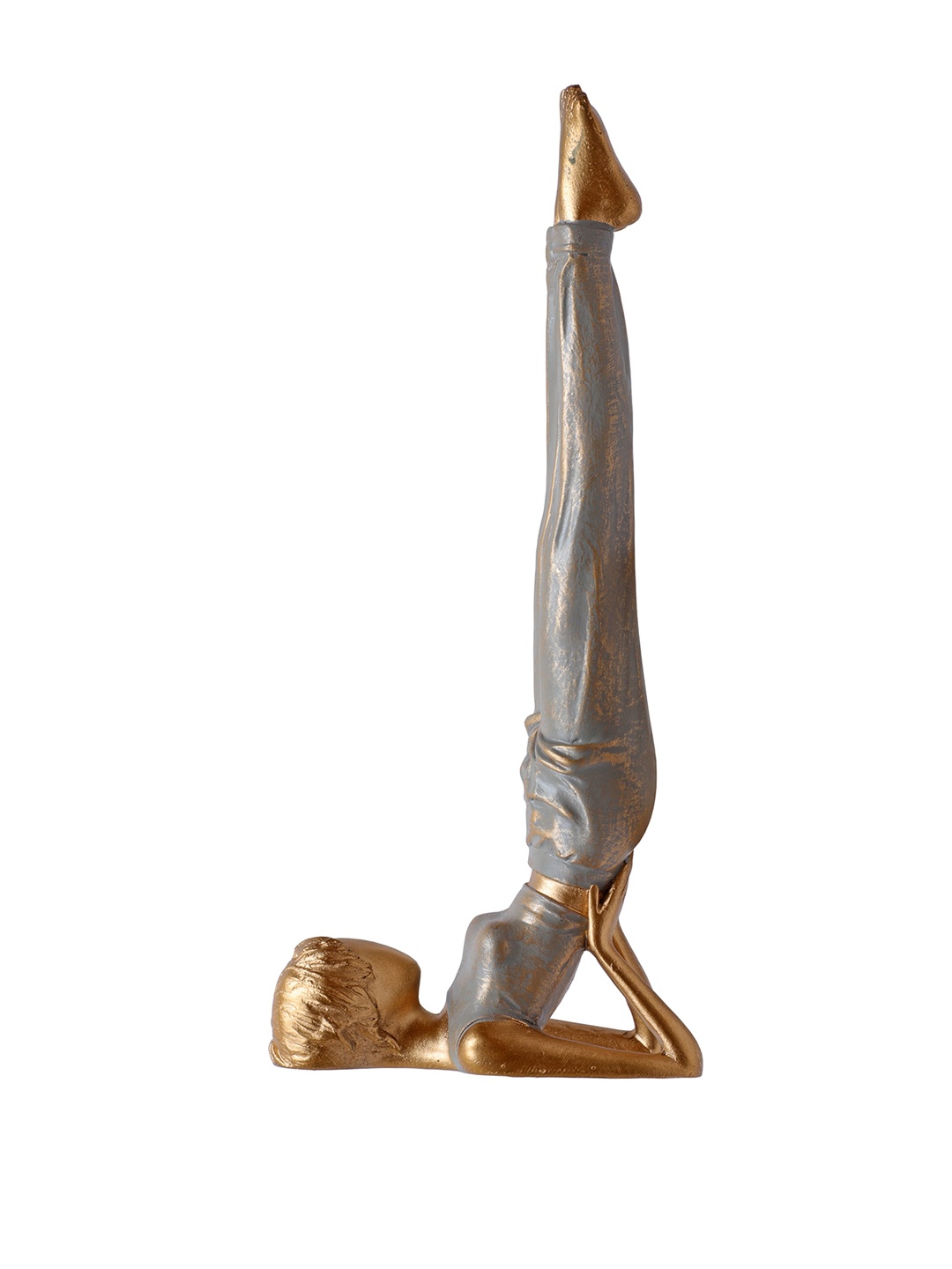 

TANSHA QUO Gold & Grey Shoulder Stand Posture Decorative Showpiece