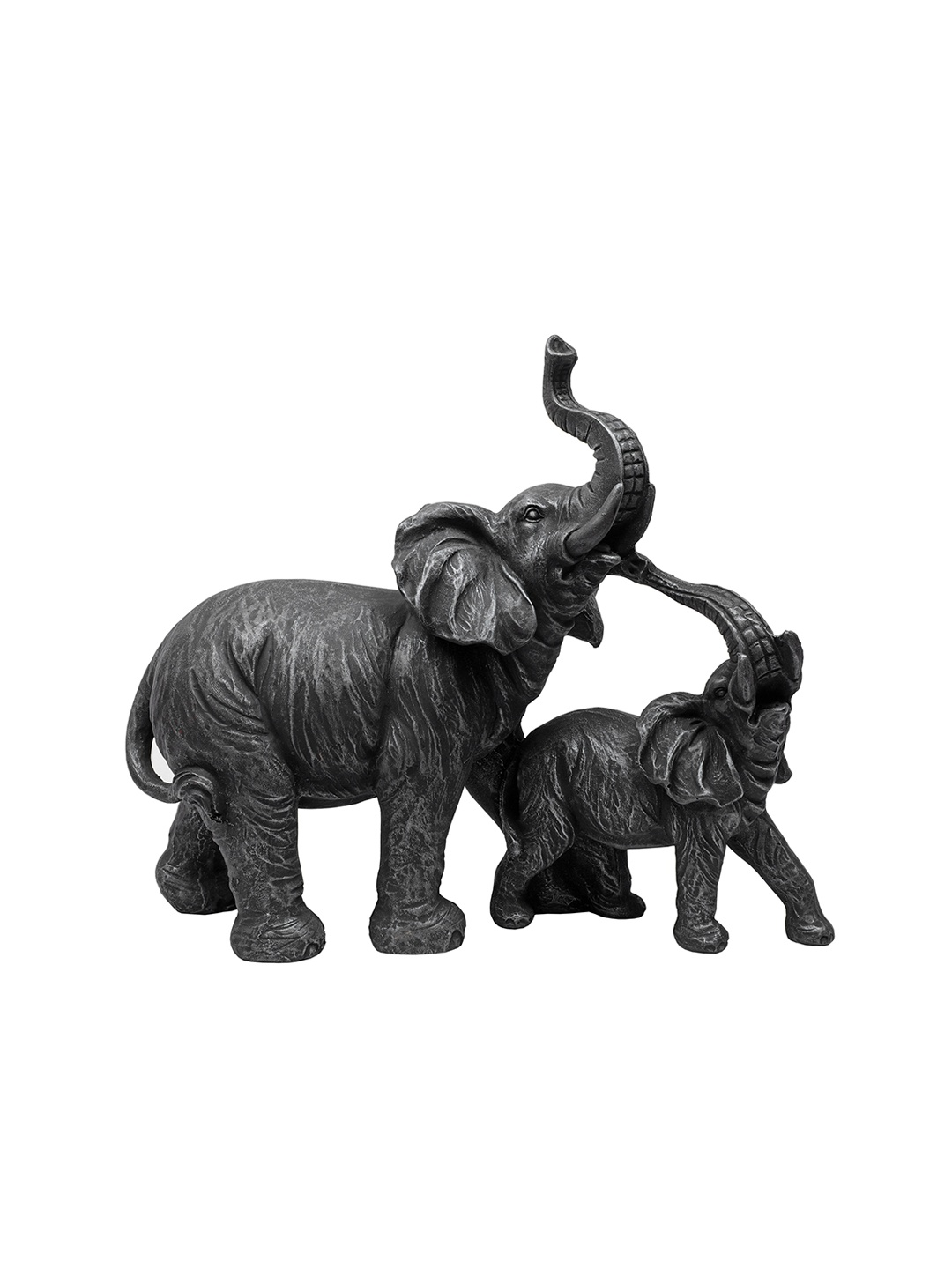

TANSHA QUO Black Mom & Baby Elephant Resin Animal Figurine
