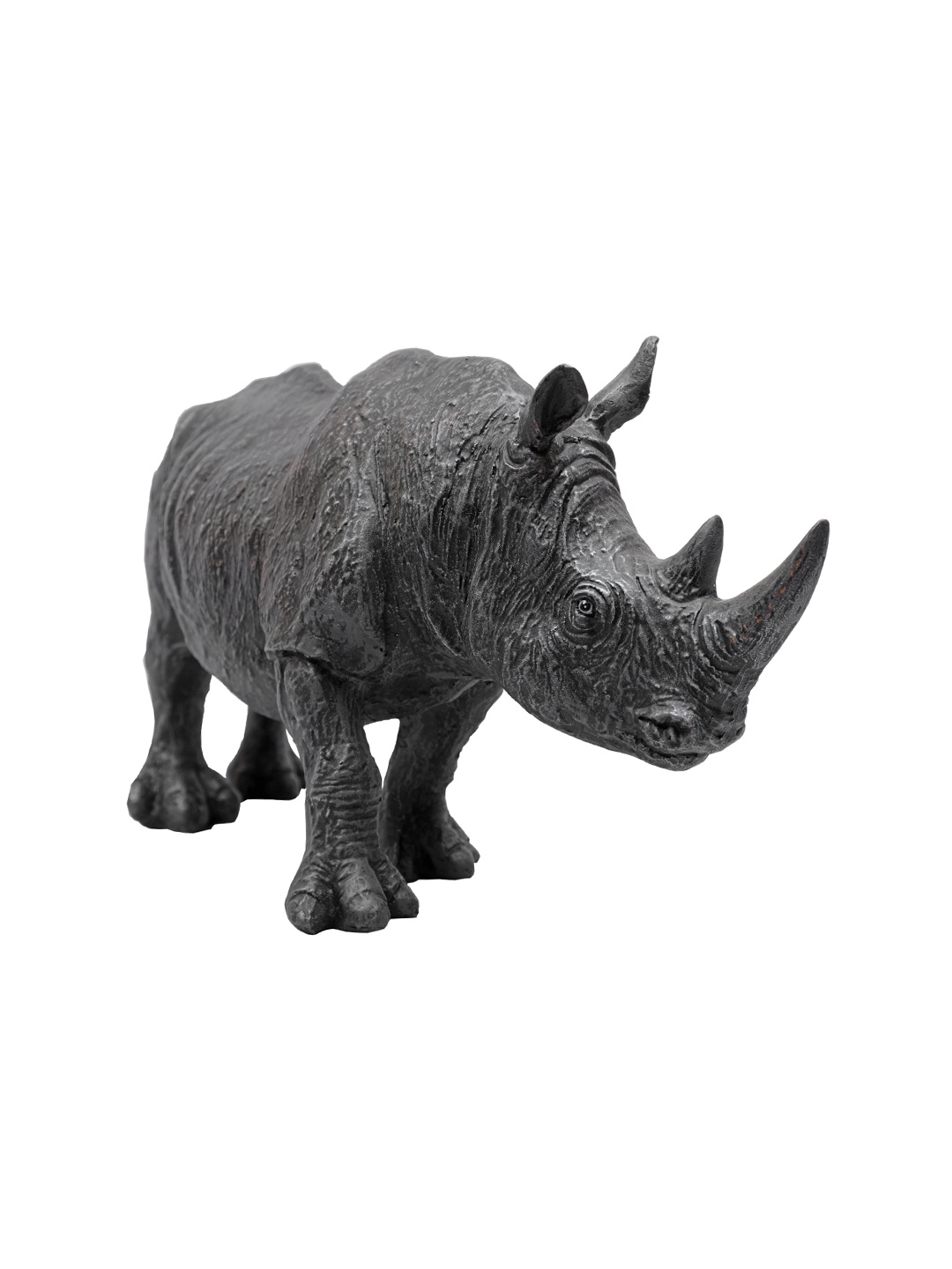 

TANSHA QUO Grey & Black Rhino Calf Sculpture Showpiece