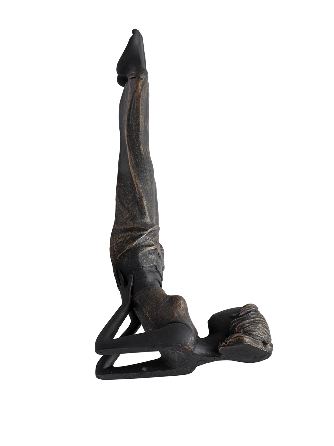 TANSHA QUO Black & Gold Shoulder Stand Posture Decorative Showpiece