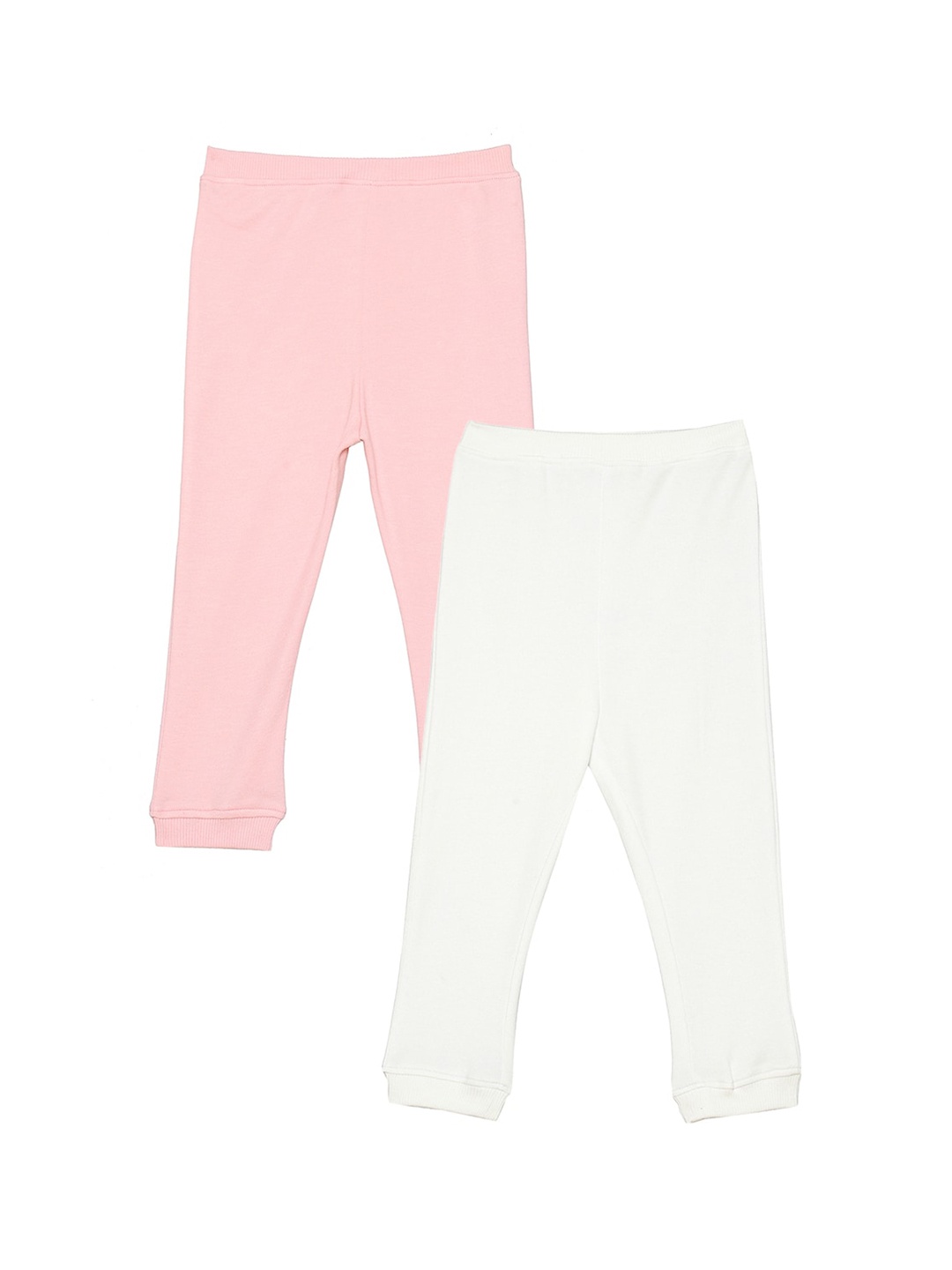 

Wear Your Mind Infants Girls Pack of 2 Pink & White Solid Joggers